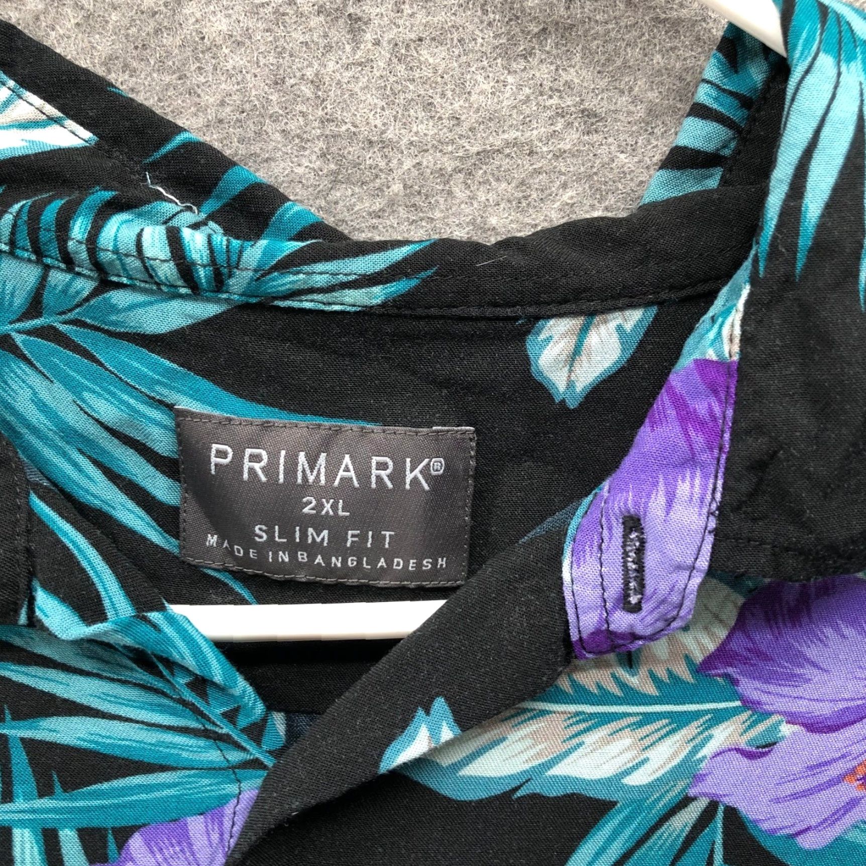 Primark Primark Hawaiian Shirt Mens 2XL Slim Fit Short Sleeve Button Up Black Green Palm Shirt Size US XXL / EU 58 / 5 - 3 Thumbnail