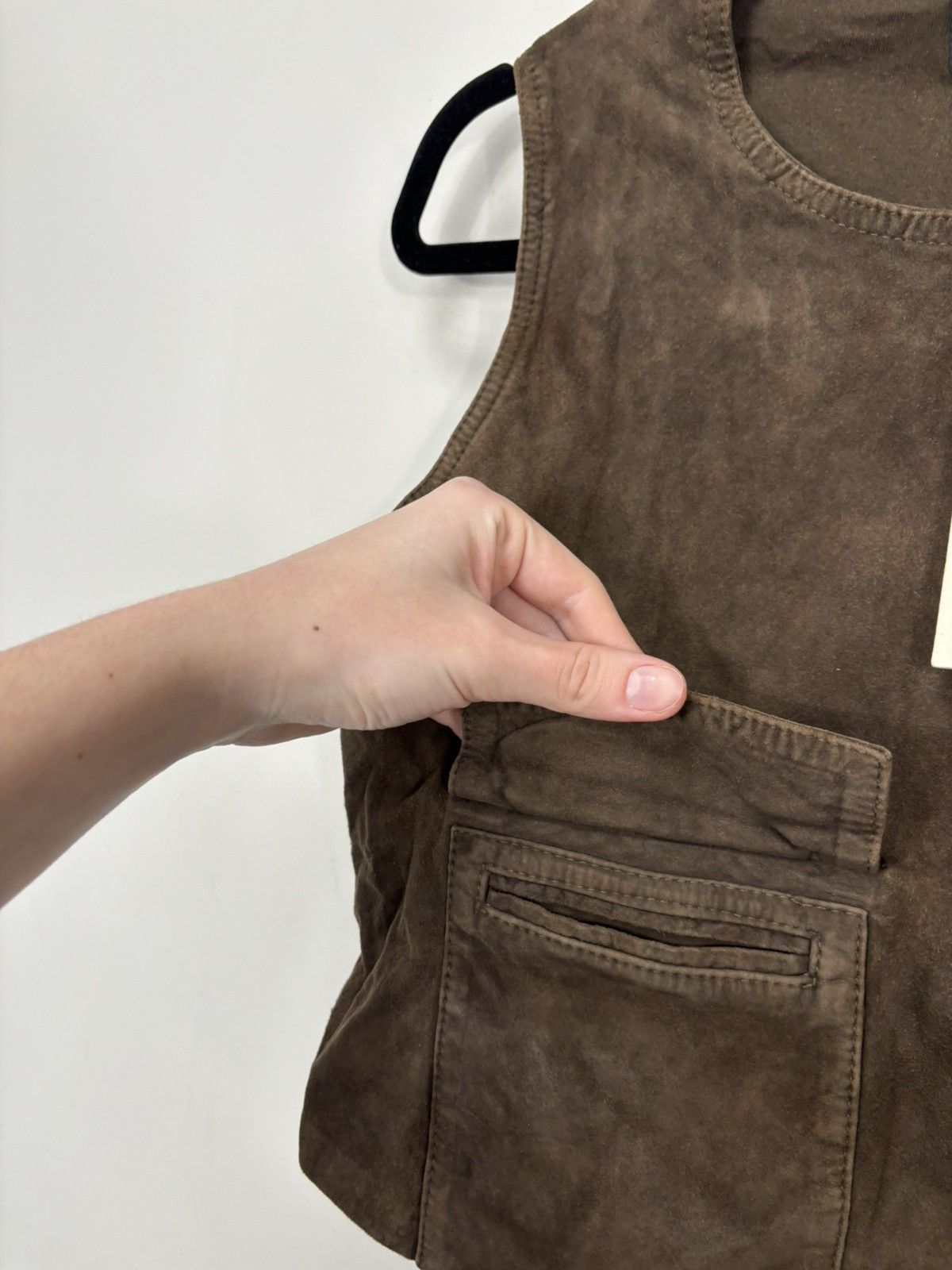 Diesel Diesel L-Zoe NWT Women’s Brown Suede Goat Leather Vest Gilet Size S / US 4 / IT 40 - 4 Thumbnail