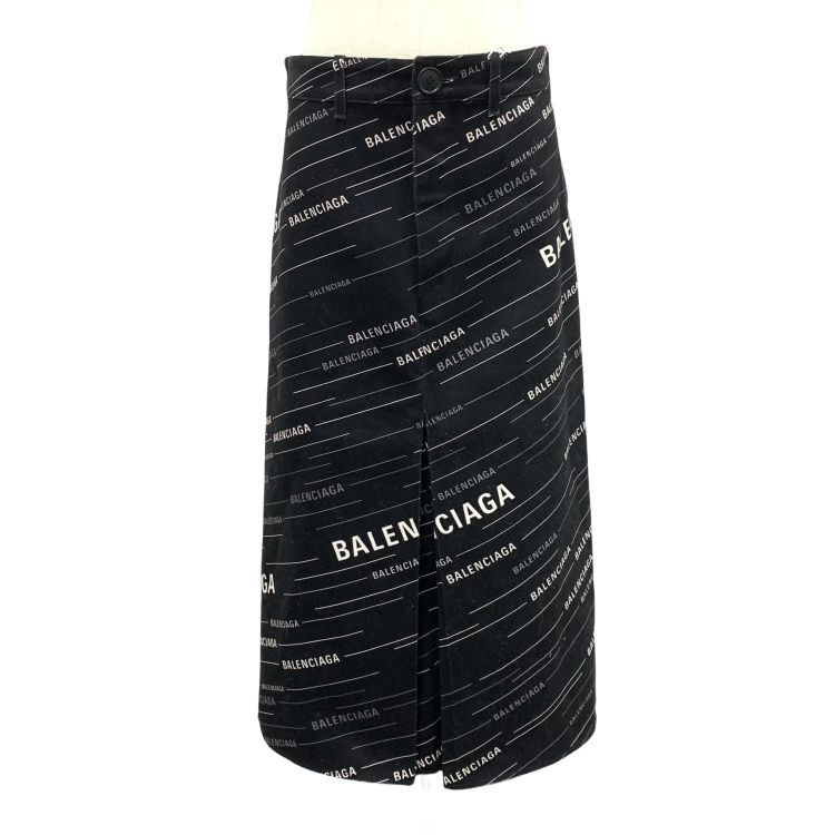 Balenciaga Balenciaga All Over Logo Print Midi Skirt Size 36 Size 25" / US 0 / IT 36 - 1 Thumbnail