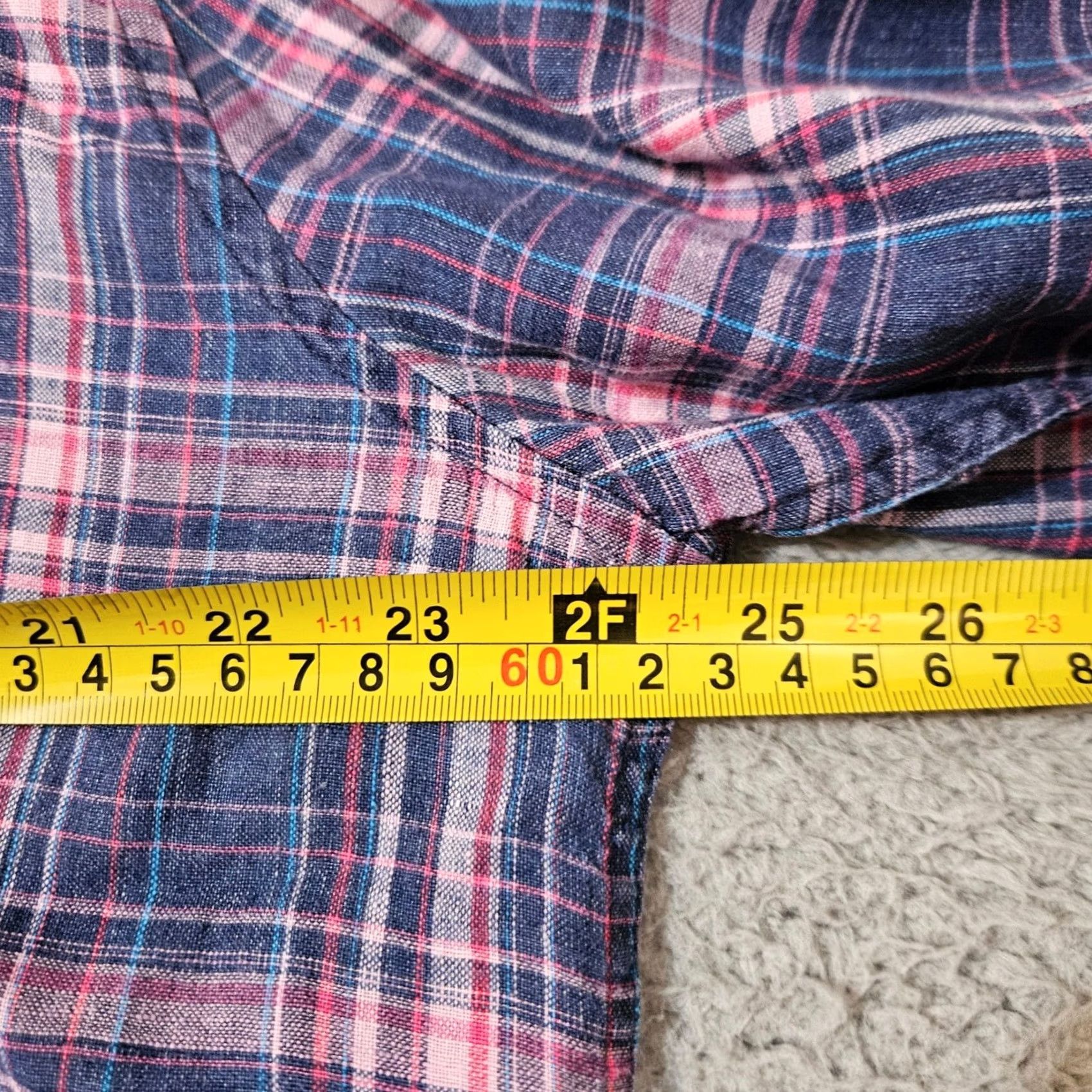 Murano Murano Baird McNutt Linen Shirt Men's XL Blue Red Button Down Plaid Checkered Size US XL / EU 56 / 4 - 8 Thumbnail