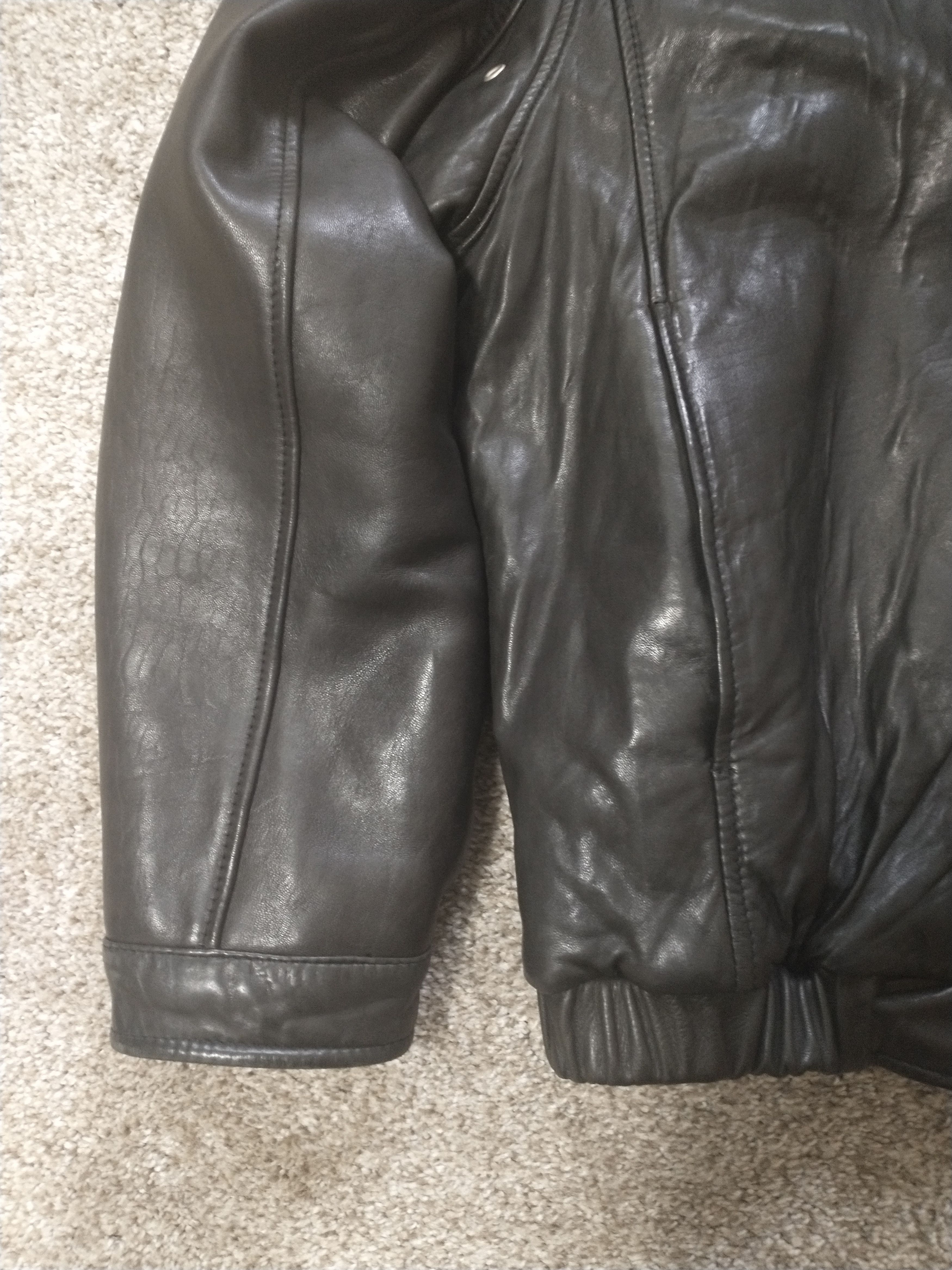 Andrew Marc Andrew Marc Additions 44R Black Leather Bomber Jacket Size US L / EU 52-54 / 3 - 9 Thumbnail