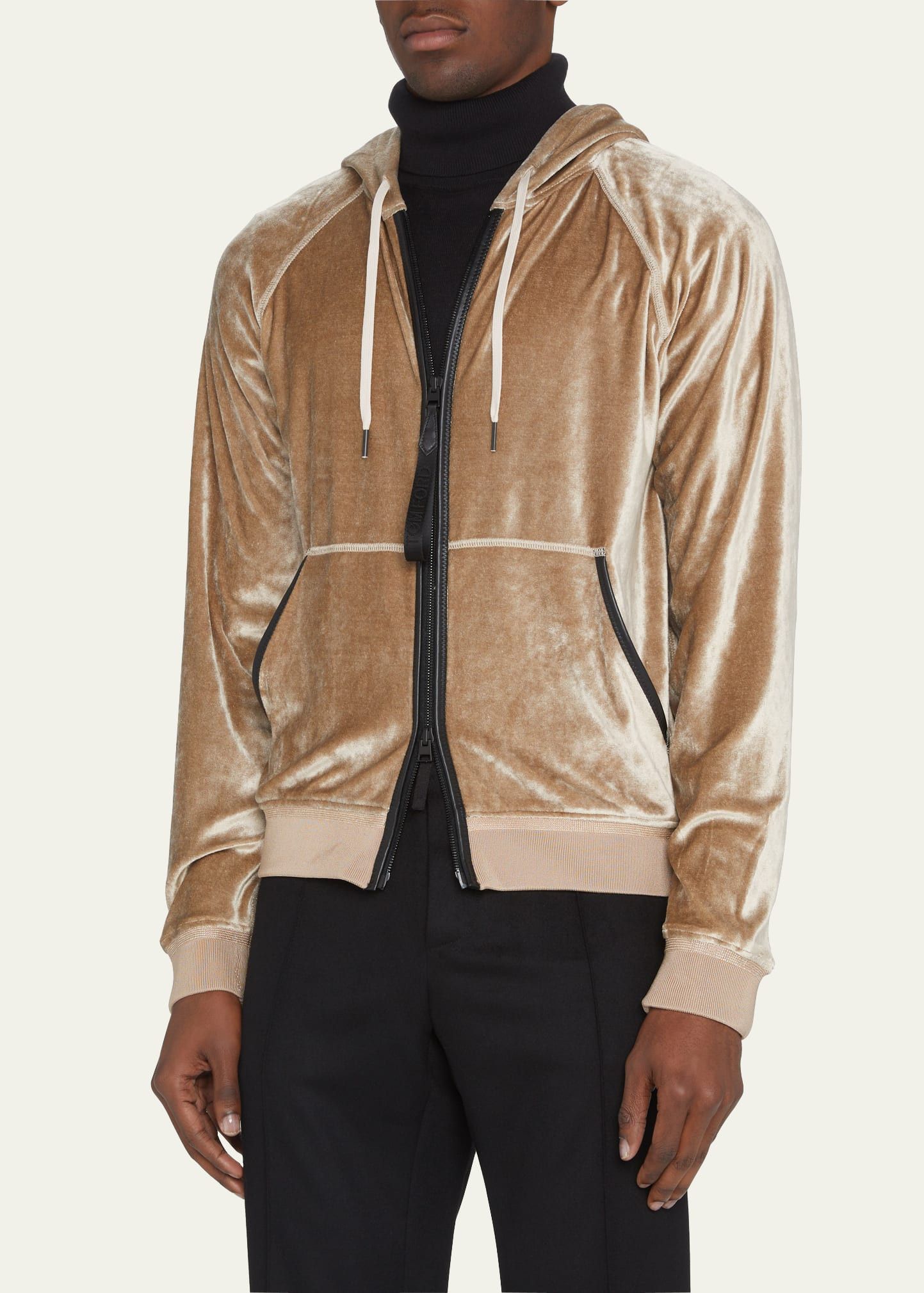 Tom Ford Best Dressed $1,850 w/Tax Leather Accents Double Zip Hoodie Size US M / EU 48-50 / 2 - 9 Thumbnail