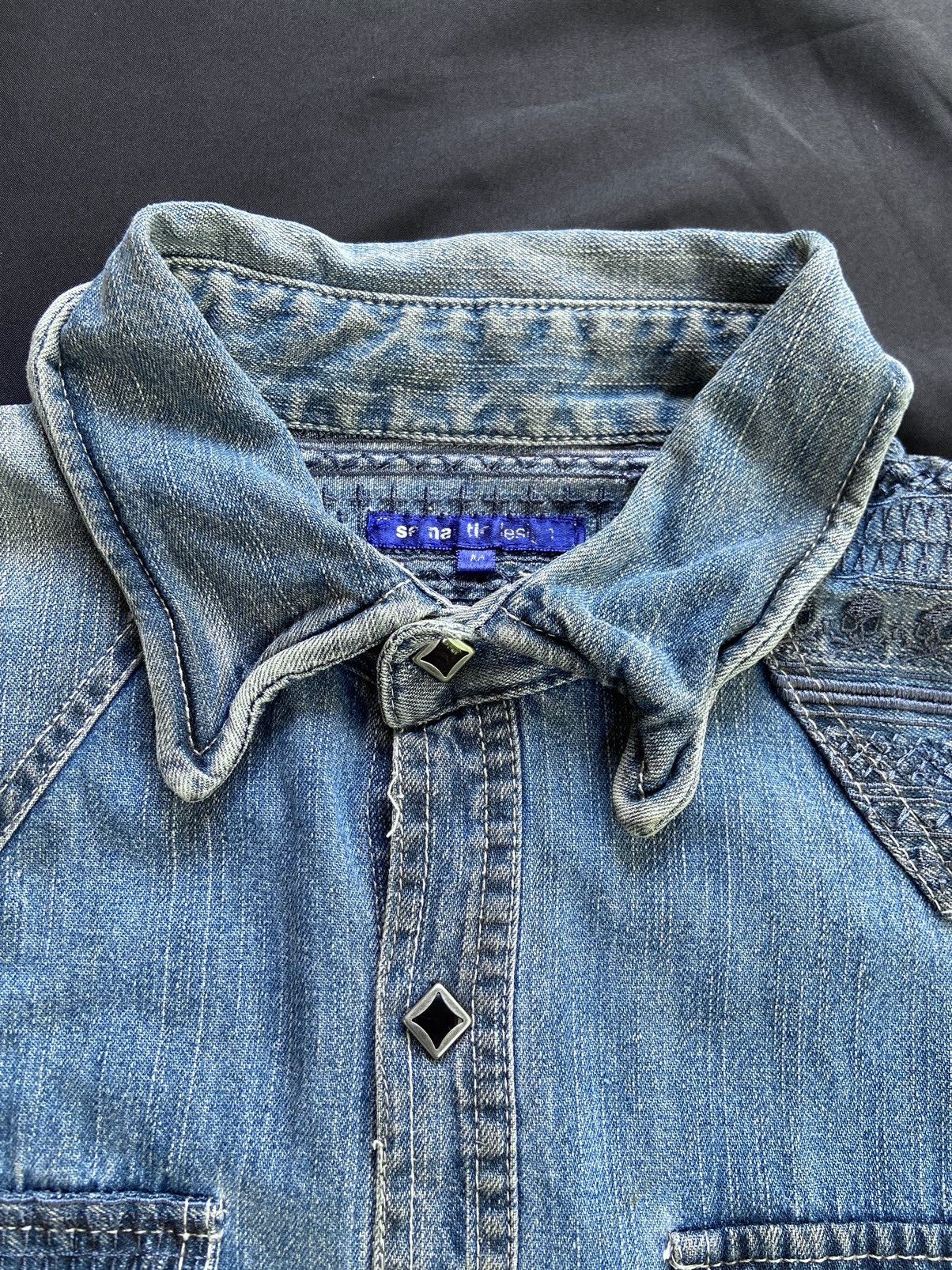 semanticdesign SEMANTIC DESIGN DISTRESSED SKULL BUTTON DOWN DENIM Size US S / EU 44-46 / 1 - 8 Thumbnail