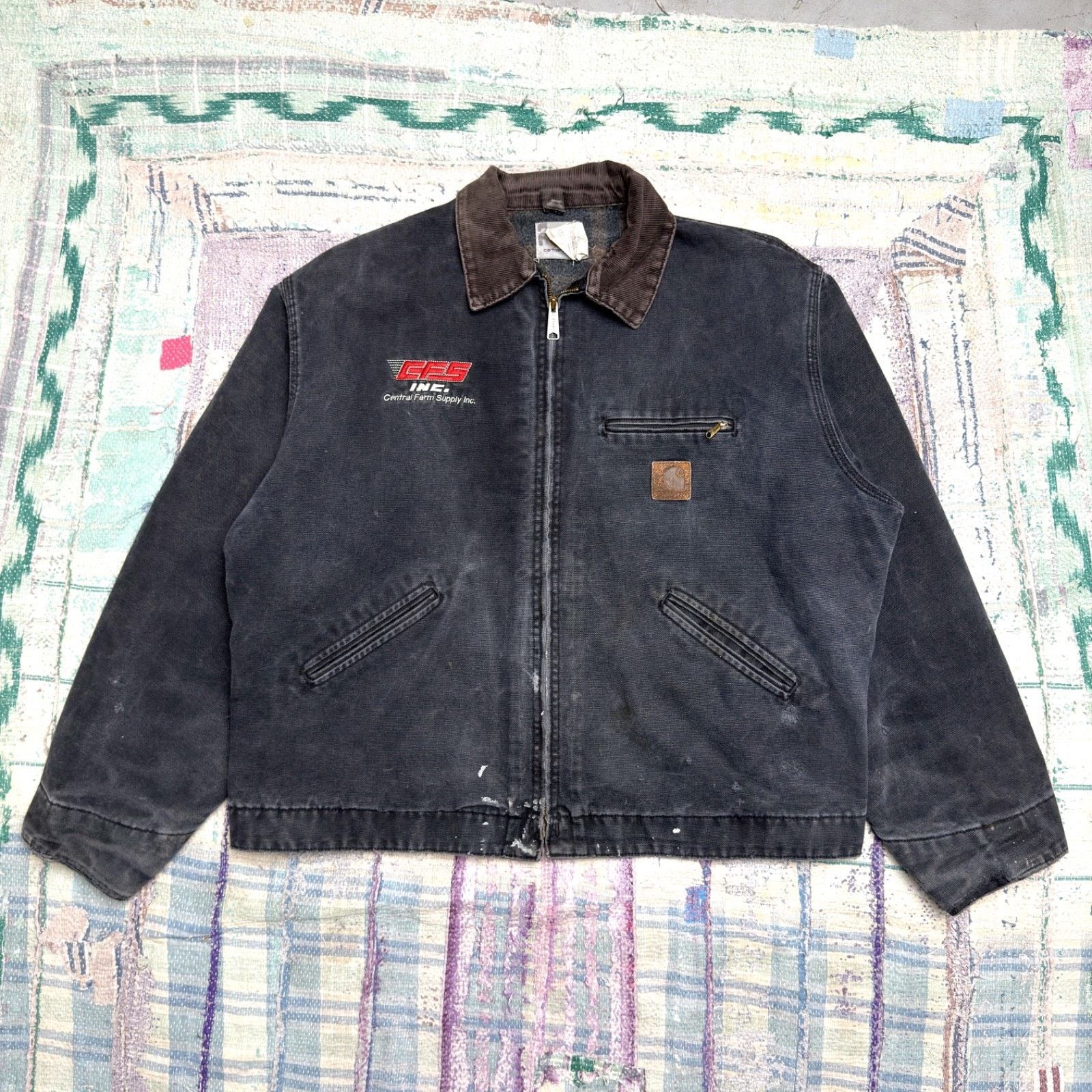 Carhartt × Vintage Carhartt Detroit Jacket J43 ONX Onyx Size XL