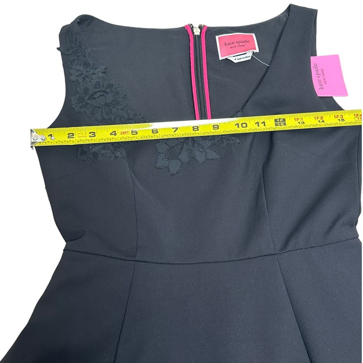Kate Spade Kate Spade Floral Lace Appliqué Mainline Dress Black Size 4 Size S / US 4 / IT 40 - 10 Thumbnail