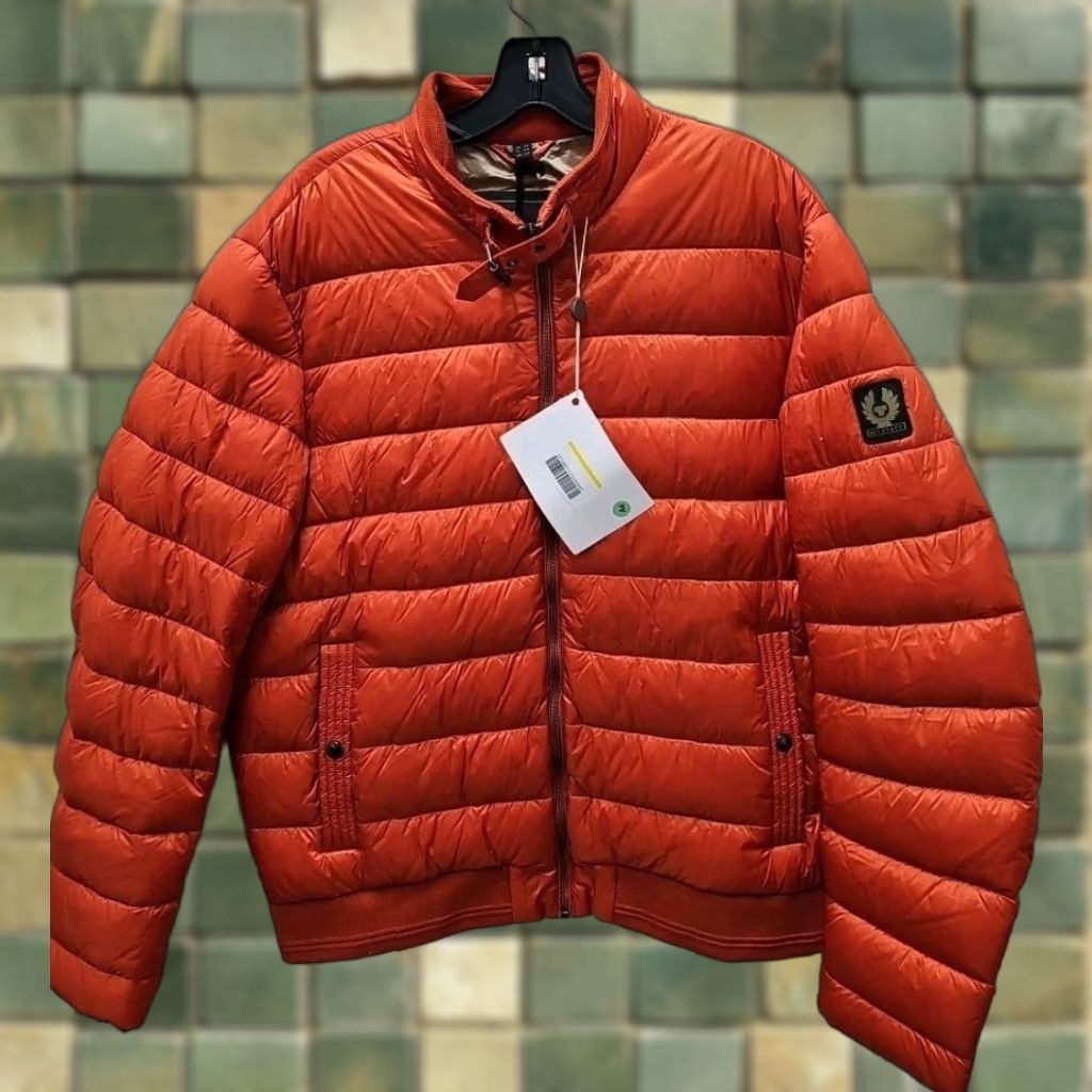 Belstaff VINTAGE? No — Belstaff Circuit Logo Down Jacket Men Orange Quilted Shell Mid-Length Full Zip 44 Size US S / EU 44-46 / 1 - 1 Thumbnail