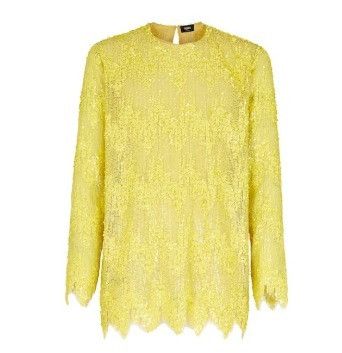 image of Fendi O1Loc1C0124 T-Shirt In Yellow, Women's (Size Small)