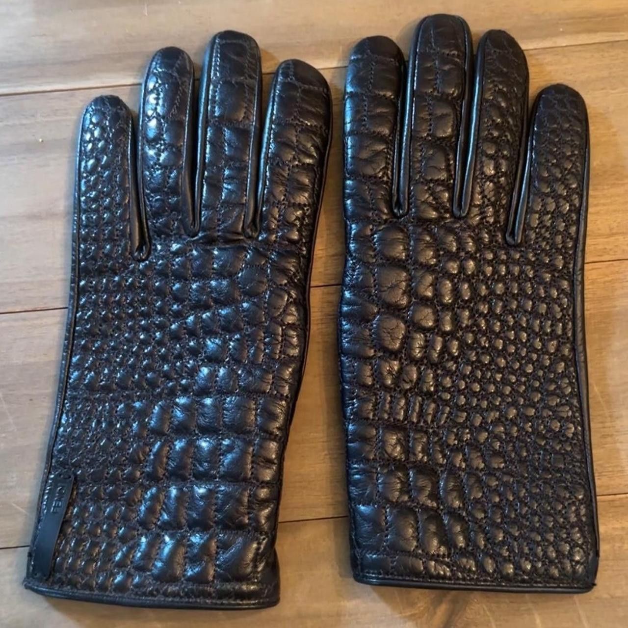 Fendi Fendi croc-effect leather gloves Size ONE SIZE - 1 Thumbnail