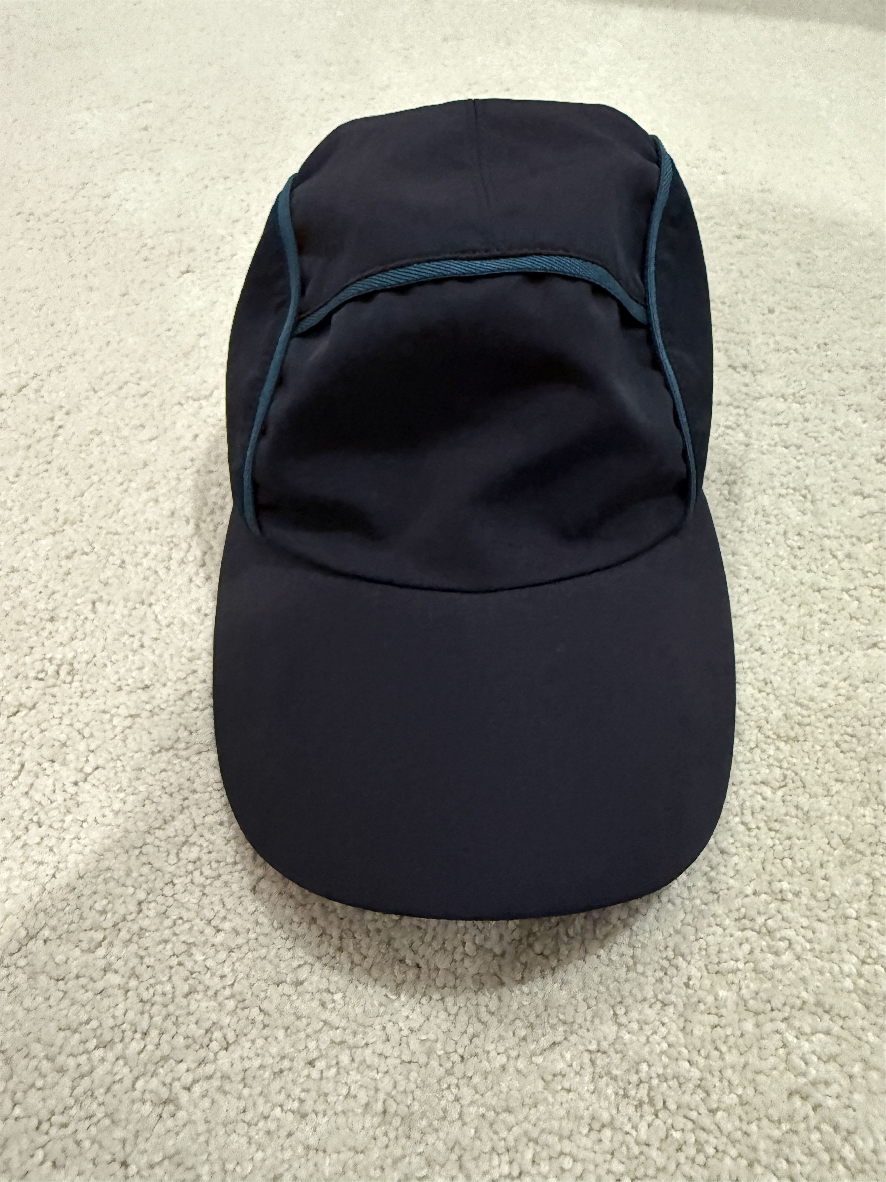 Hermes HERMES AUTHENTIC COTTON BLACK WITH BLUE TRIM NEVADA CAP Size ONE SIZE - 1 Thumbnail