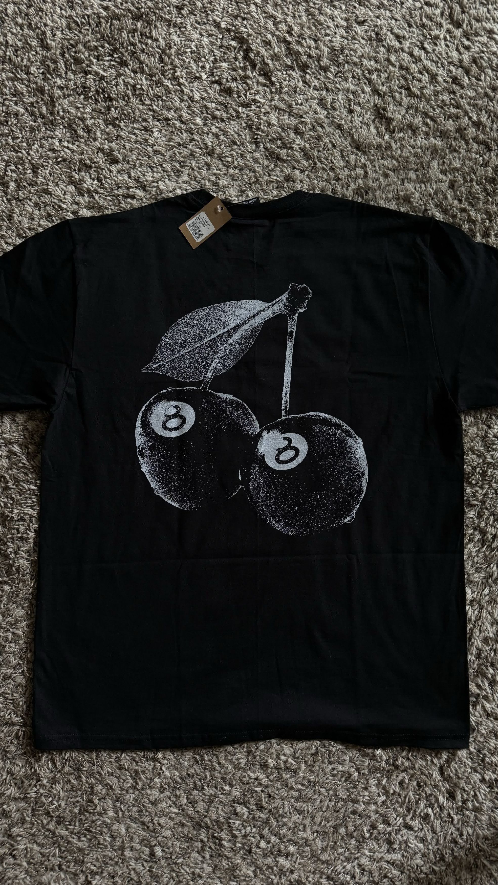 【STUSSY SU24'】Stussy Cherries Tee Stussy Cherries Tee Black Men's - SS24 - US