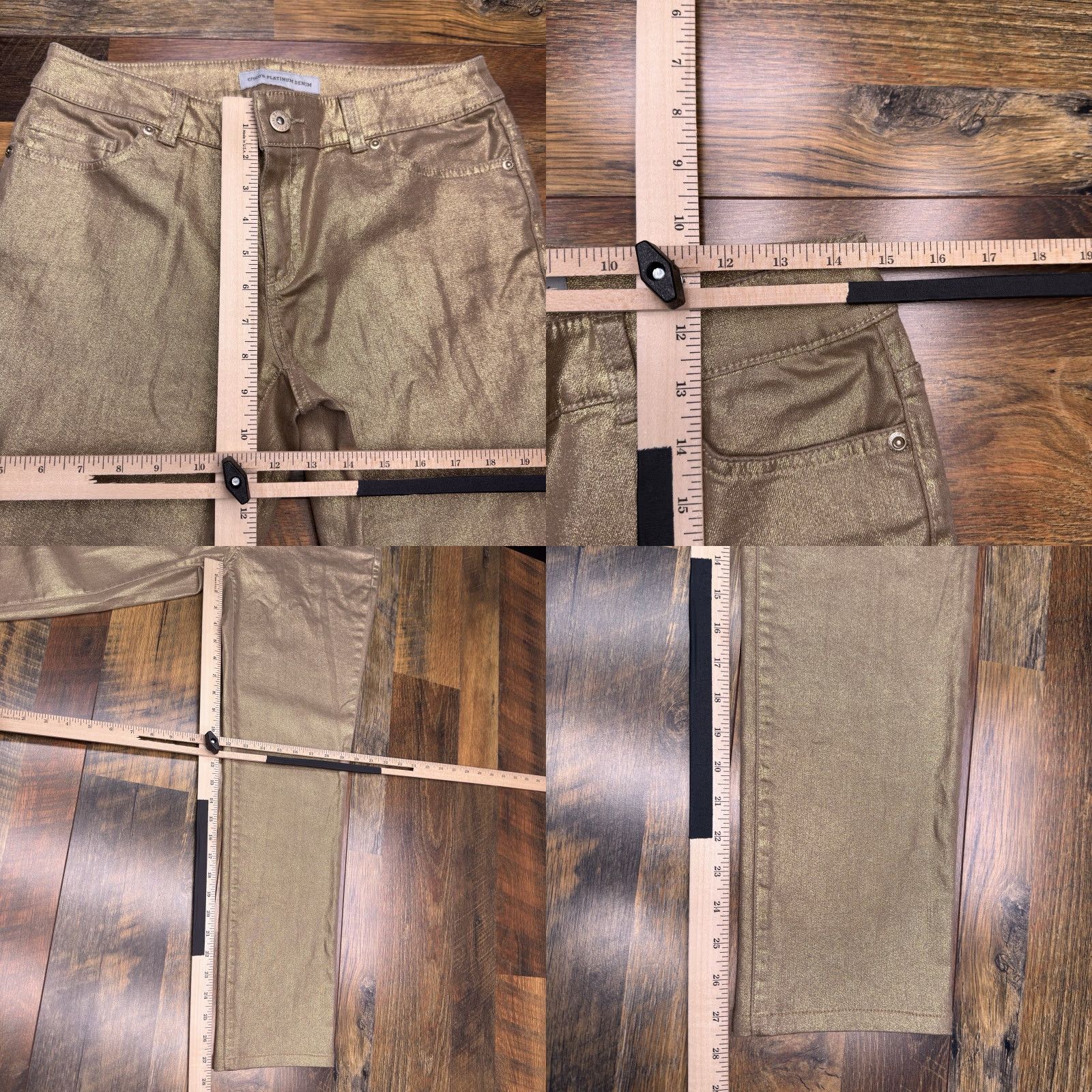 Vintage Chicos Jeans Women 0 Gold Mid Rise Stretch Ankle Regular 5-Pocket Denim Vintage No Metal Theme Size 25" / US 0 / IT 36 - 8 Thumbnail