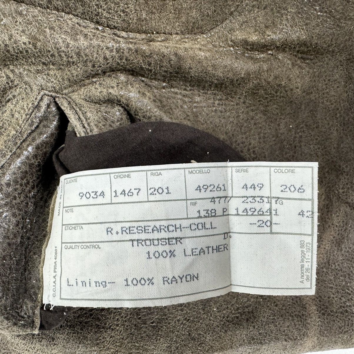 Ruffo Research 🔥RUFFO RESEARCH LEATHER FW2000 TROUSER PANTS Size 30" / US 8 / IT 44 - 15 Thumbnail