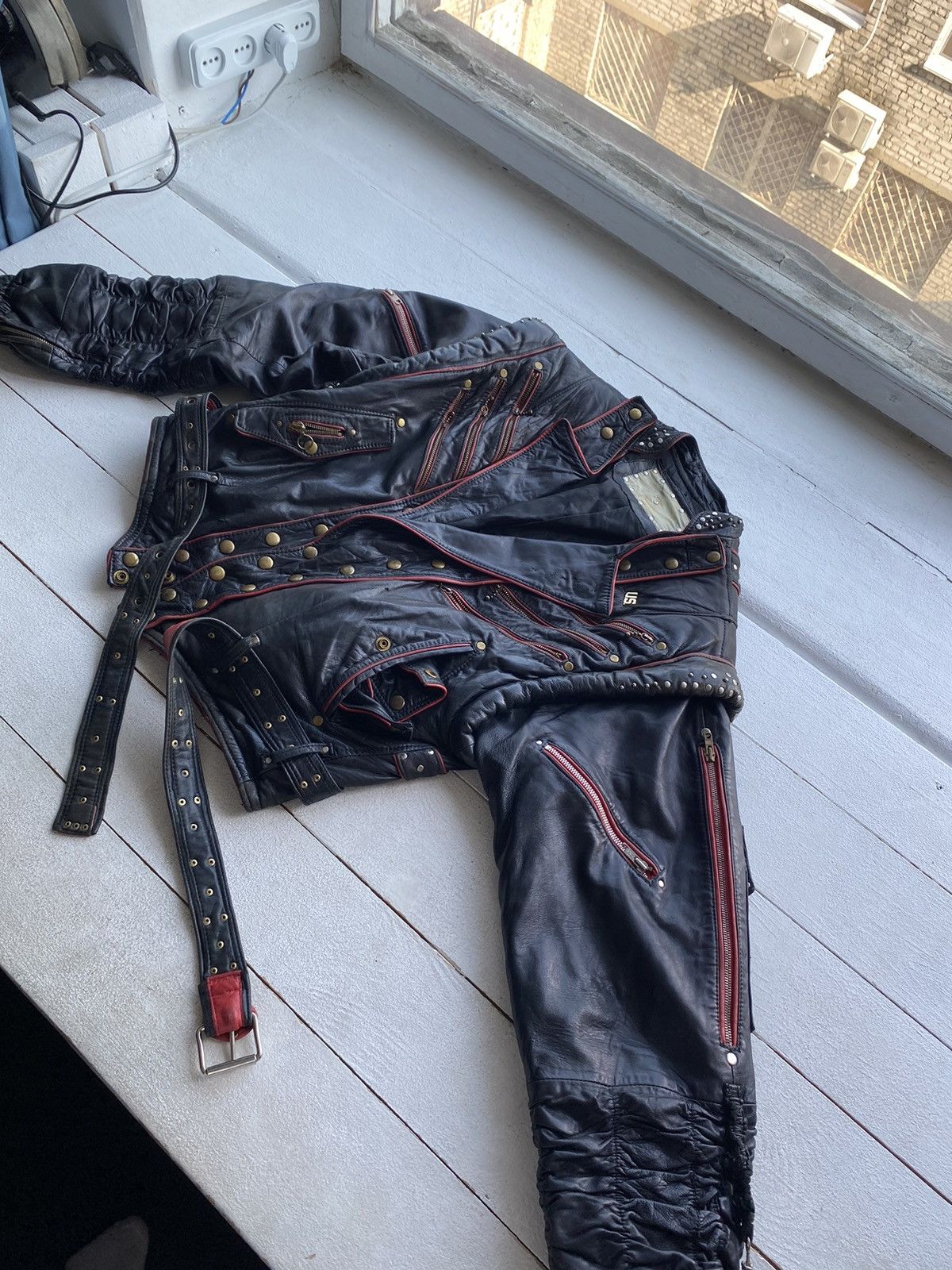 Other 🔗GOTHIC PUNK OPIUM ZIPPER BONDAGE LEATHER JACKET OWENS ISSEY Size US M / EU 48-50 / 2 - 24 Thumbnail