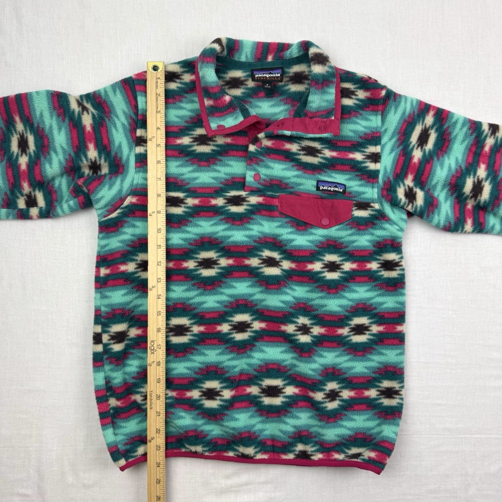 Patagonia Patagonia Jacket Womens Small Blue T Snap Fleece Pullover Geometric Size S / US 4 / IT 40 - 4 Thumbnail