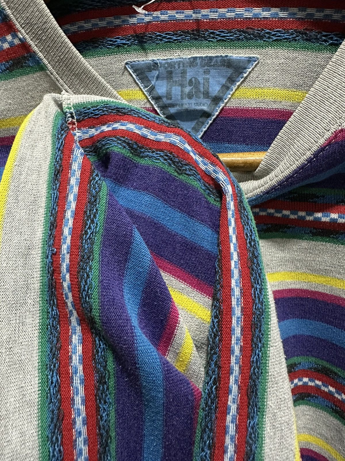 Hai Sporting Gear Vintage Issey Miyake Studio Stripe Tee Size US M / EU 48-50 / 2 - 9 Thumbnail