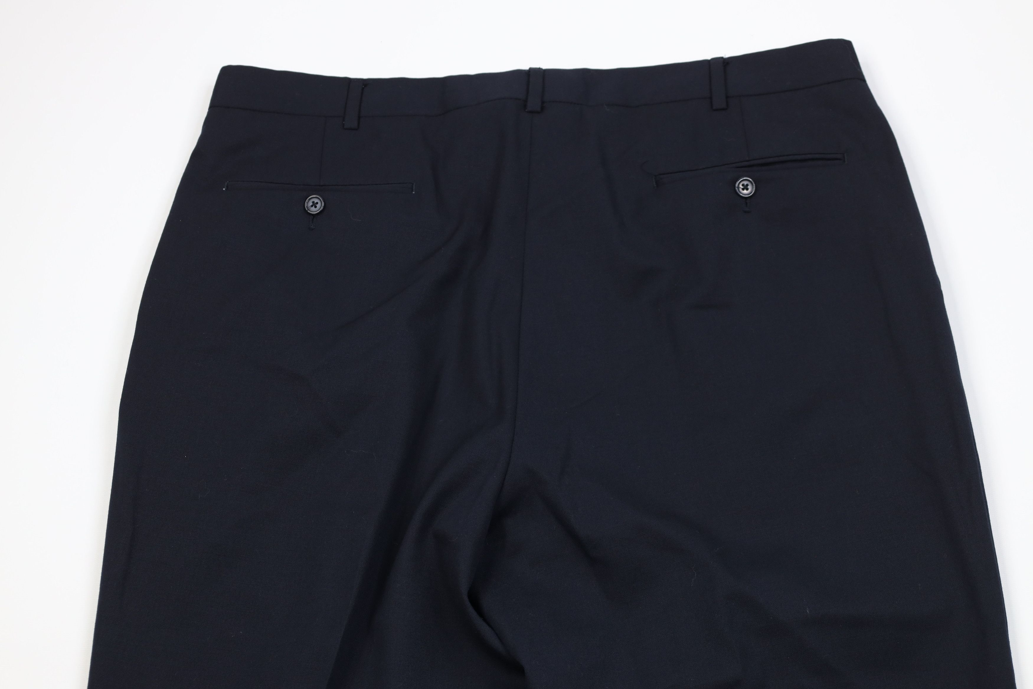 Vintage Vintage 90s Streetwear Wool Wide Leg Chino Pants Navy Blue Size US 38 / EU 54 - 11 Thumbnail
