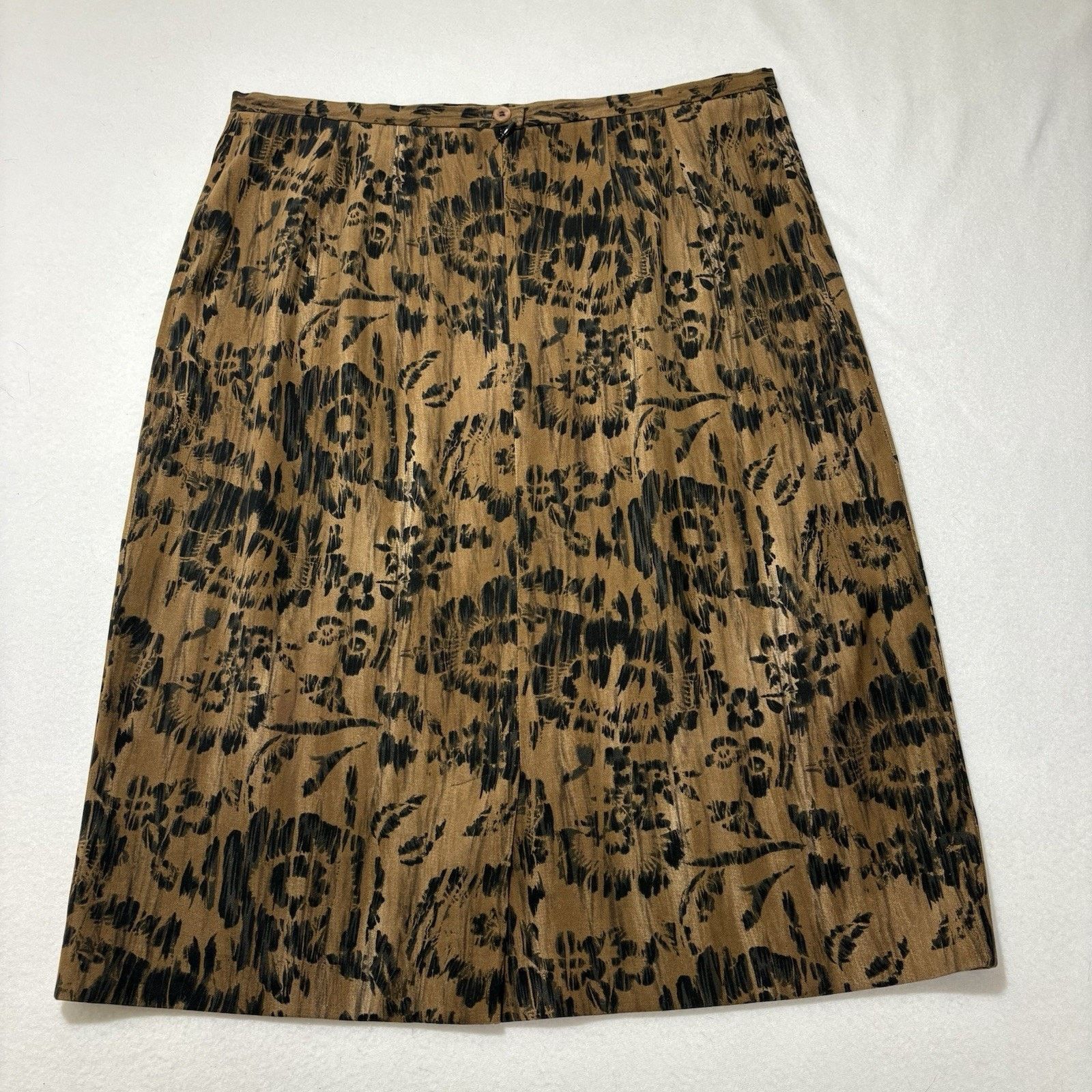 Harve Benard Harve Benard 12 Pencil Skirt Brown + Black Floral Patterned Size 34" / US 12 / IT 48 - 6 Thumbnail