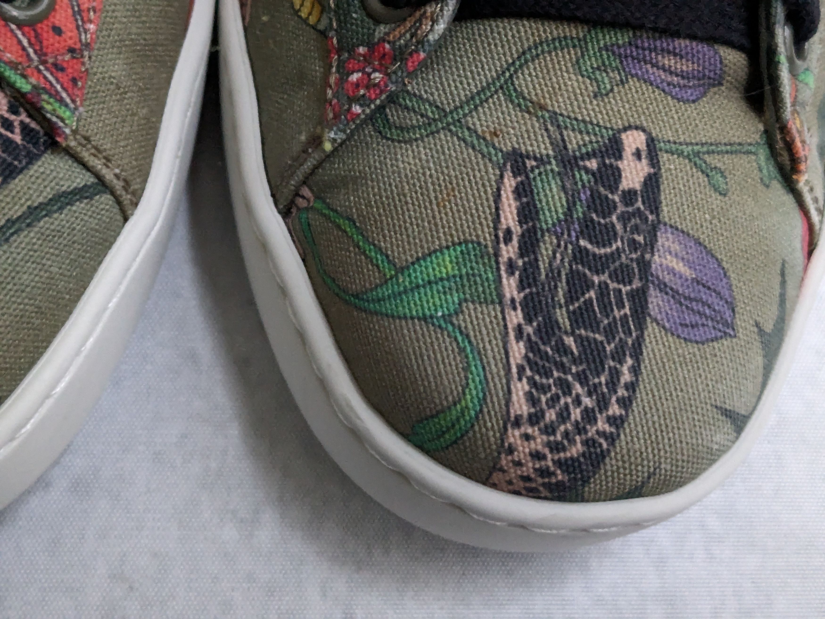 Gucci Gucci Ace Sneakers Green Floral Snake 8.5 Low Tops Size US 8.5 / EU 41-42 - 7 Thumbnail
