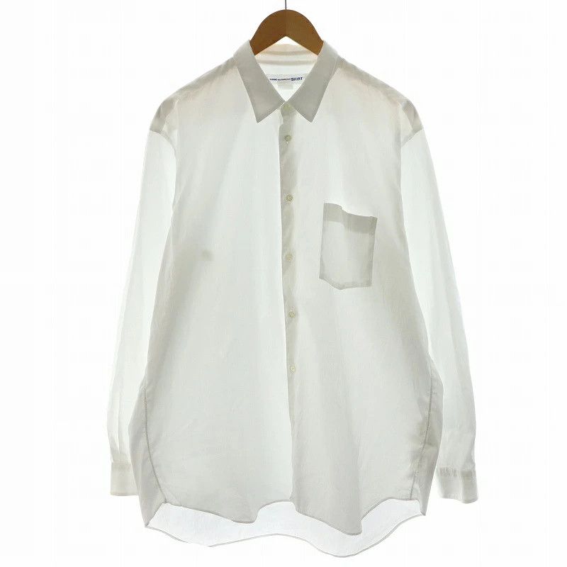 Shirt Cotton poplin regular collar shirt long sleeves White