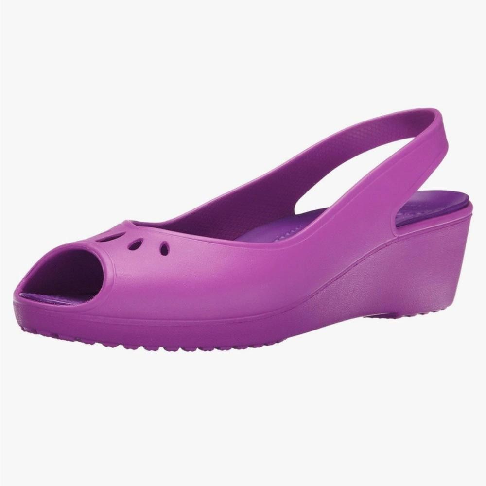 Crocs CROCS Mabyn Mini Wedge Sandals Wild Orchid Purple Size 10 Size US 10 / IT 40 - 1 Thumbnail