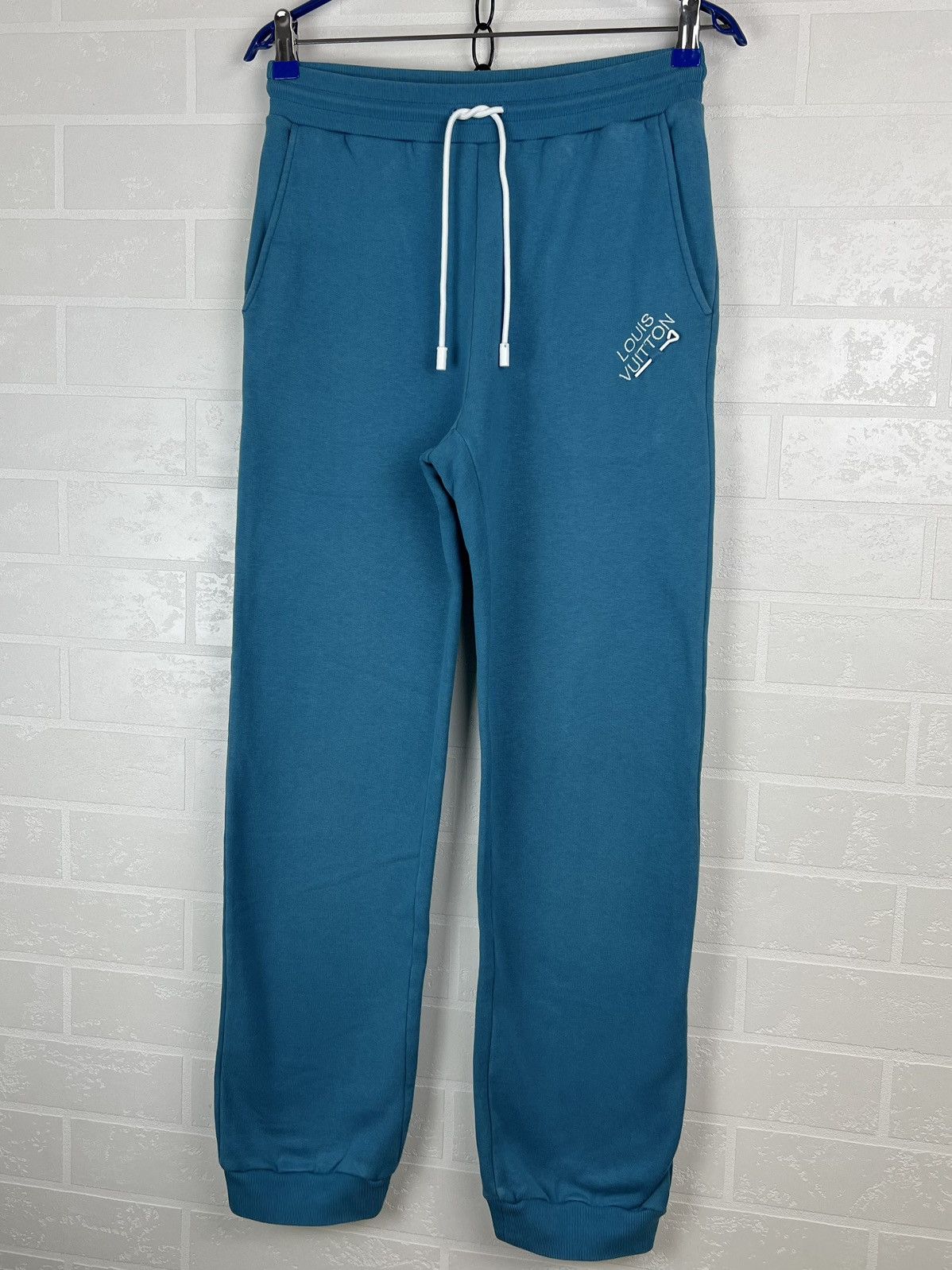 Louis Vuitton LOUIS VUITTON Sweatpants Joggers LV Signature Logo Blue Mens Size US 30 / EU 46 - 3 Thumbnail