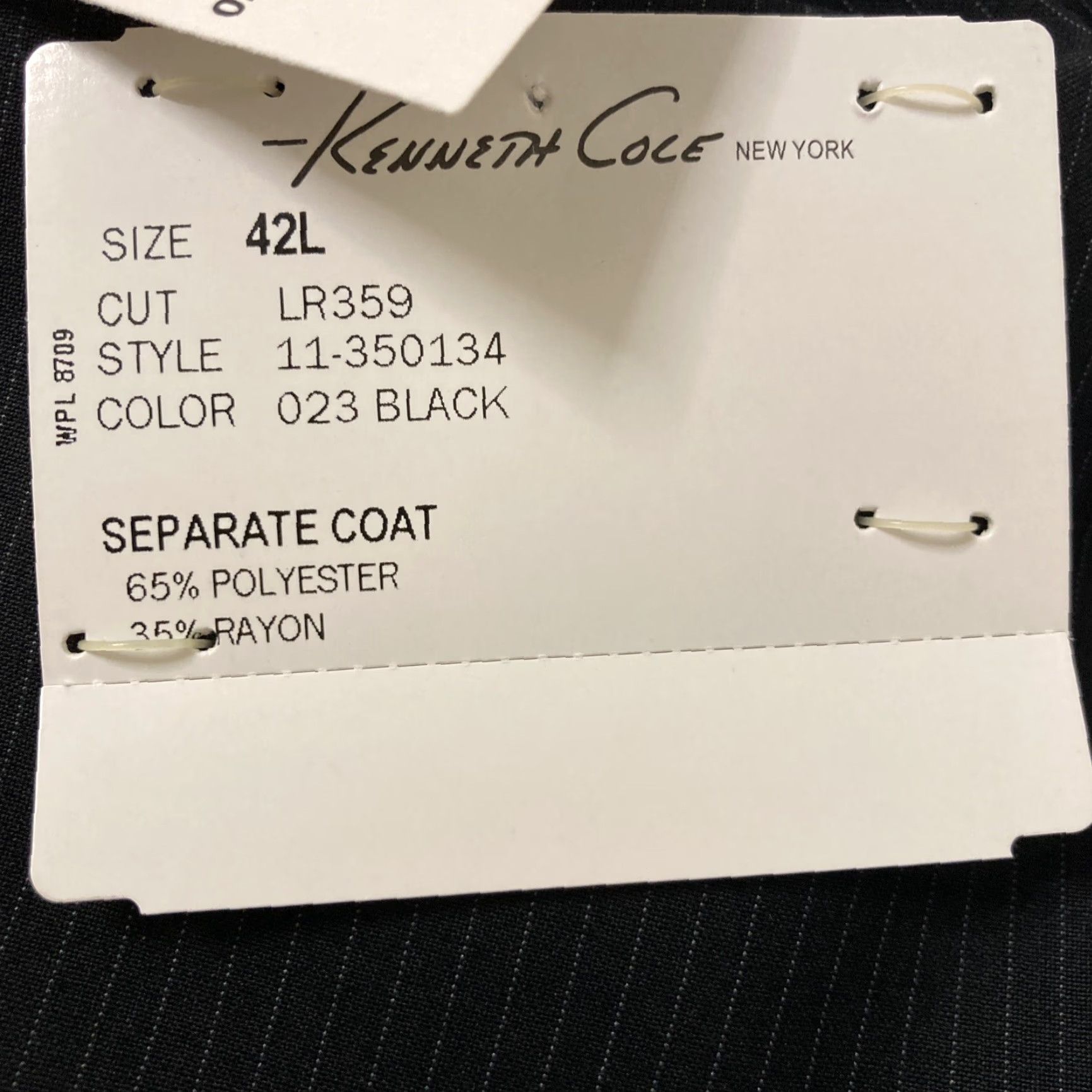 Kenneth Cole Kenneth Cole Black Suit Jacket 42L NWT Men’s Two-Button Double-Vented 2 Piece Separate Pinstripe Jacket Mens Regular Size 42R - 2 Thumbnail