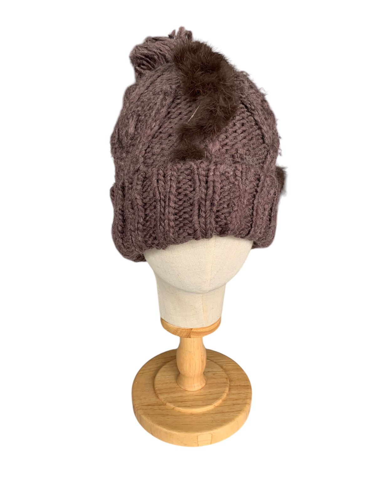 14th Addiction × Japanese Brand × Le Grande Bleu (L.G.B.) Punk Bondage style Fur Distressed crochet knit Beanie hats Size ONE SIZE - 9 Thumbnail