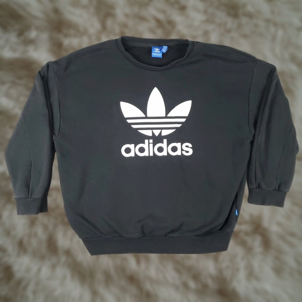 Adidas Adidas Sweater Women's Large Black Crew Neck Pullover Cotton Blend Long Sleeve Size L / US 10 / IT 46 - 1 Thumbnail
