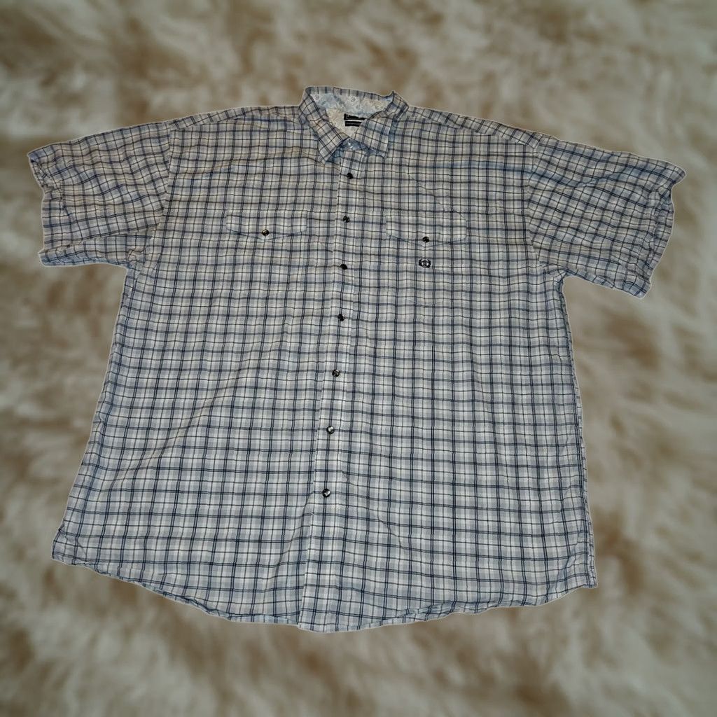 Vintage VINTAGE Panhandle Slim Pearl Snap Shirt Mens 2XL Short Sleeve Plaid White Western Size US XXL / EU 58 / 5 - 1 Thumbnail