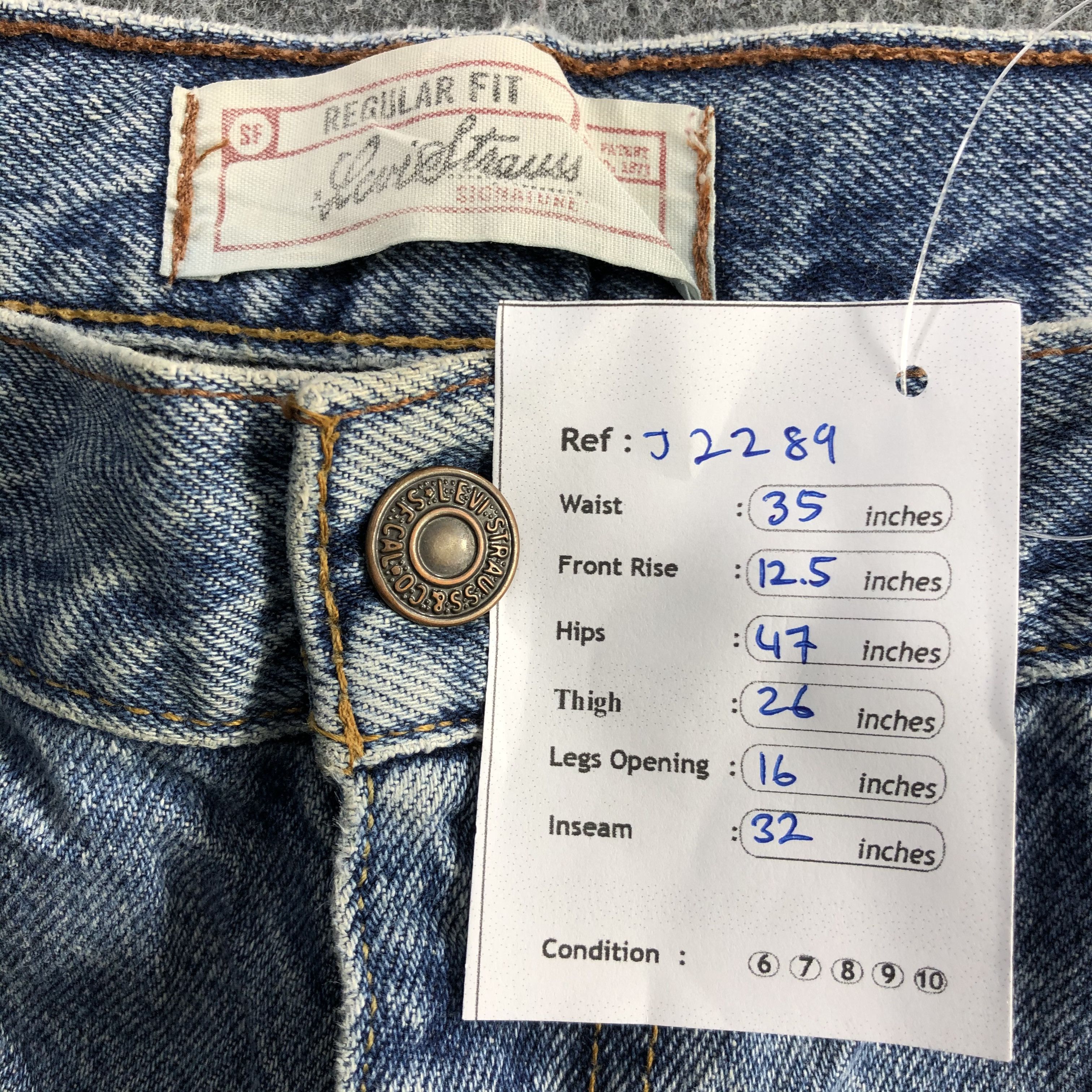 Levi's Vintage Blue Wash Levis Jeans-J2289 Size US 35 - 16 Thumbnail