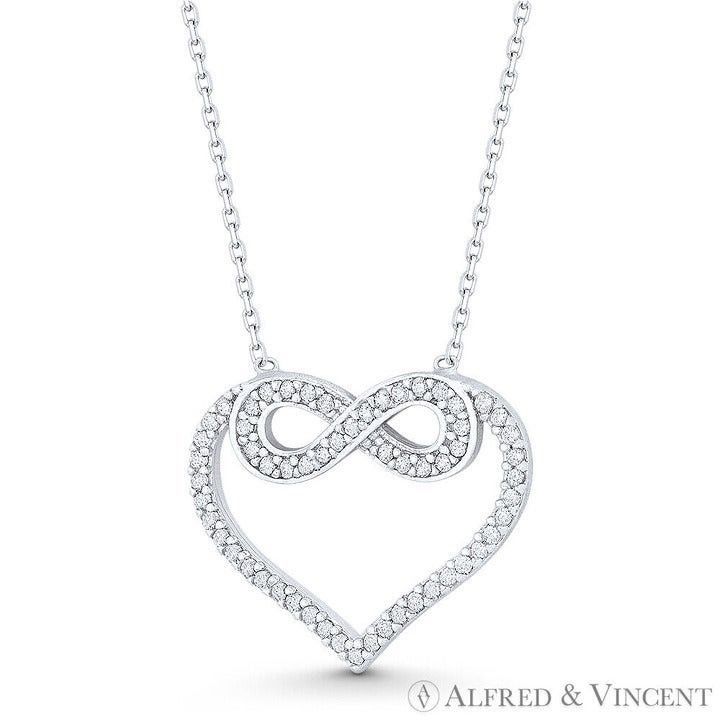 Other Heart & Infinity Charm CZ Crystal Pendant & Necklace Size ONE SIZE - 1 Preview