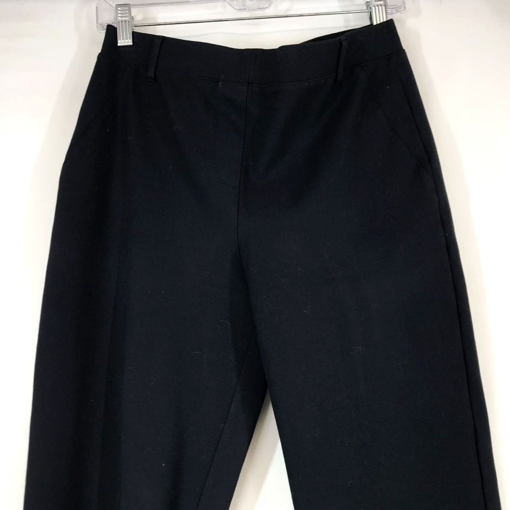 Quince QUINCE - WOMEN'S TALL PANTS - BLACK RAYON BLEND STRETCH ELASTIC WAIST Size 32" / US 10 / IT 46 - 2 Thumbnail