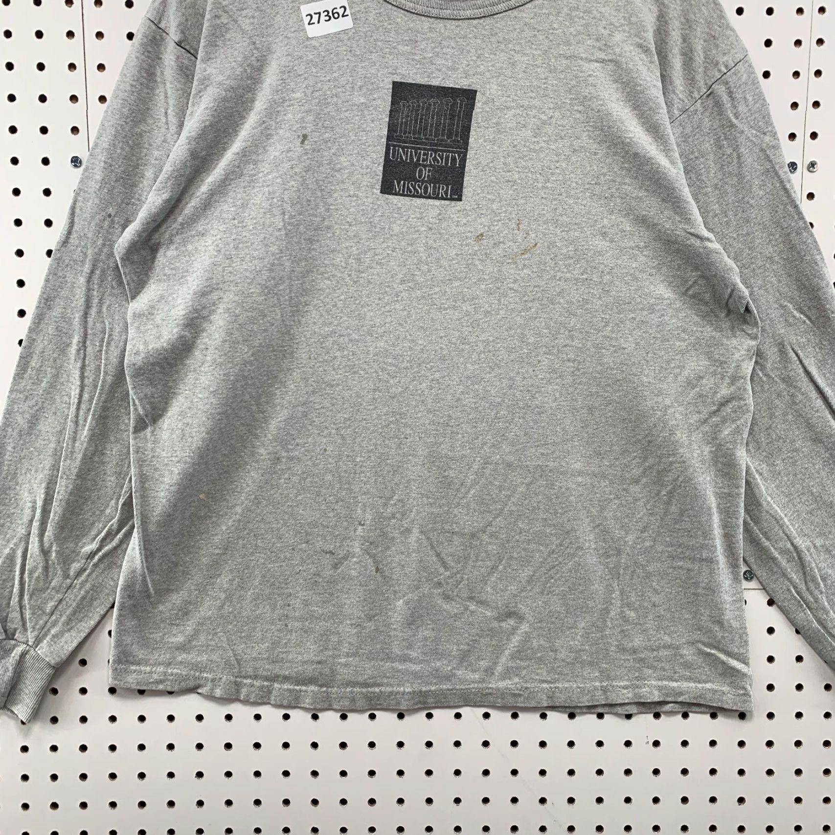 Champion VINTAGE Champion University Shirt Long Sleeve Adult Large Gray 90s MU 1990s Mens Size US L / EU 52-54 / 3 - 6 Thumbnail