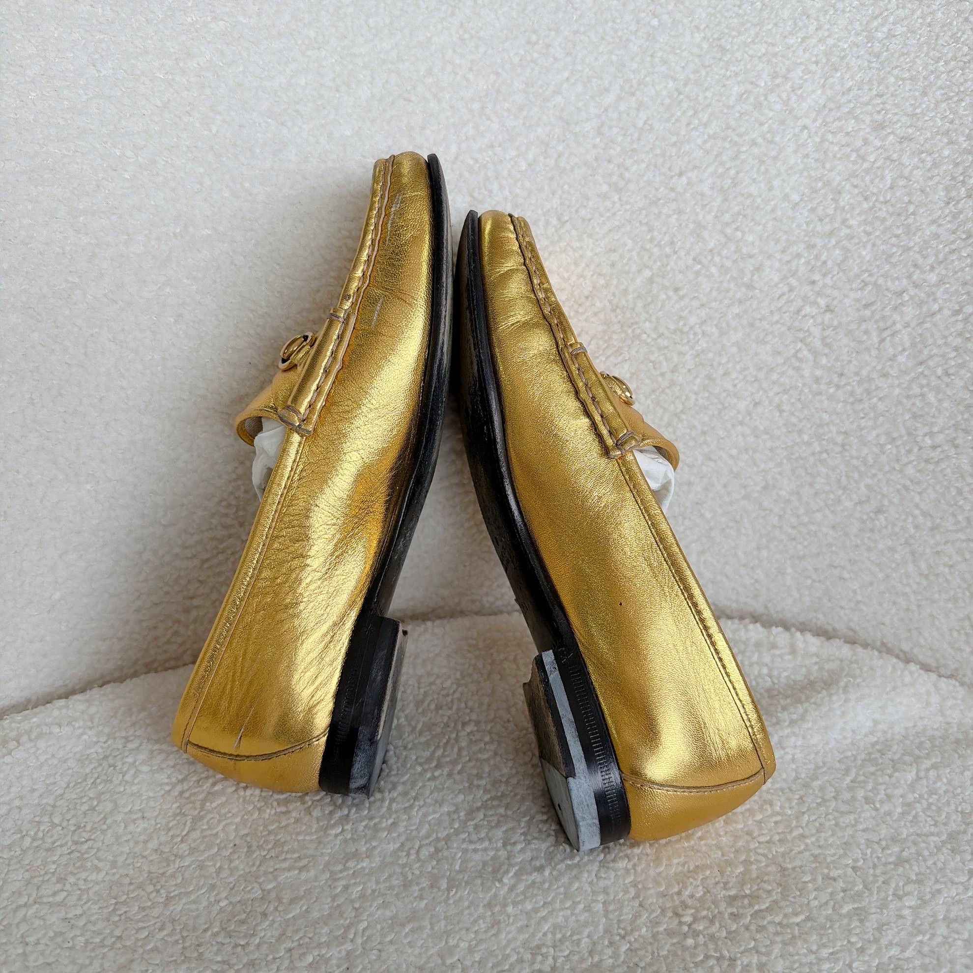 Gucci Gucci Gold Horsebit Casual Sneaker 35.5 Size US 5 / IT 35 - 5 Thumbnail