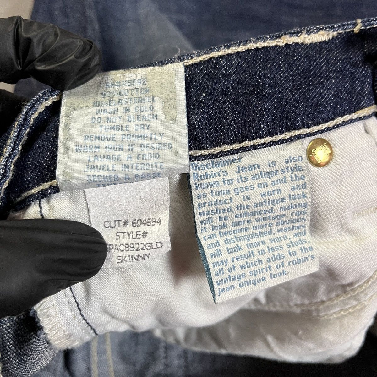 Robins Jeans Robin’s Jean Vintage Studded Crystal Pocket Skinny Jeans Size US 26 / EU 42 - 8 Thumbnail