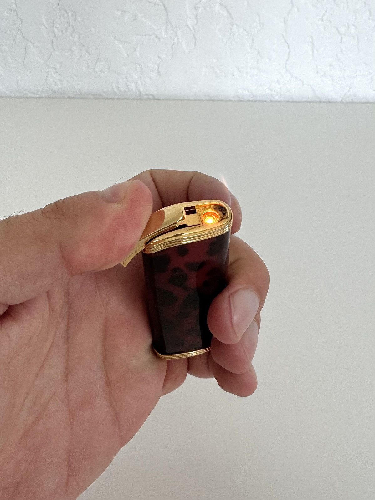 ★ ELEGANCE ART DECO DARK RED GOLD GIVENCHY LIGHTER