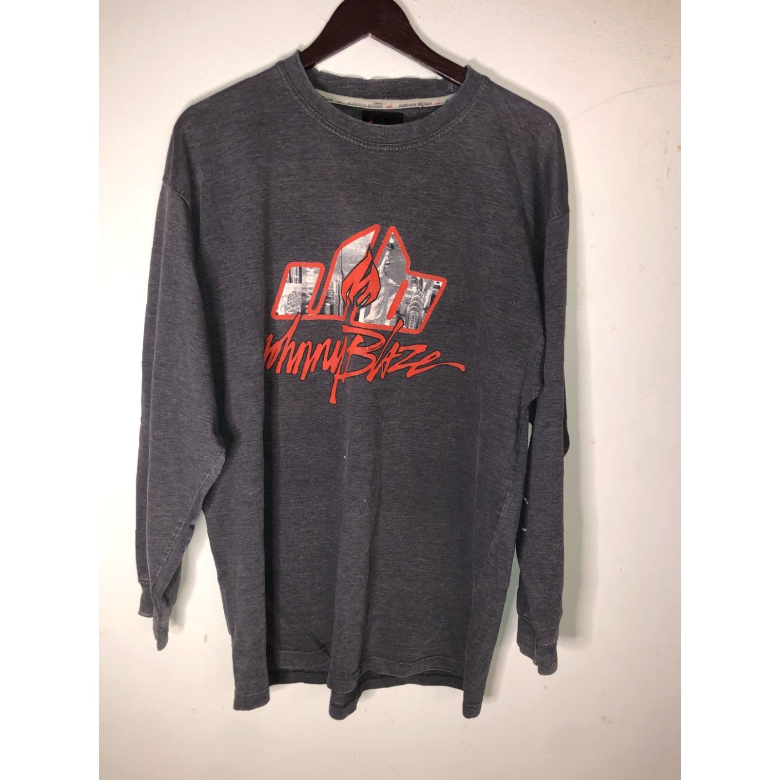 Vintage VINTAGE Johnny Blaze Long Sleeve Shirt XL 90s Hip Hop Wutang Rare Gray Mens Shirts Size US XL / EU 56 / 4 - 3 Thumbnail