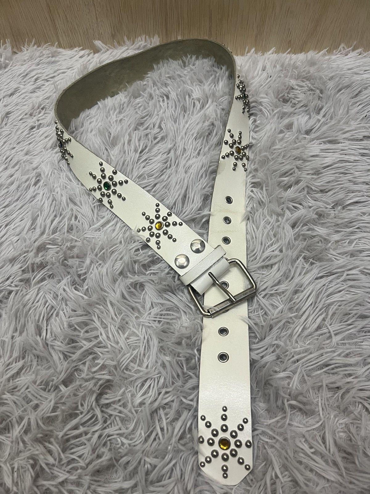 Japanese Brand Leather Belt Stud Size ONE SIZE - 6 Thumbnail