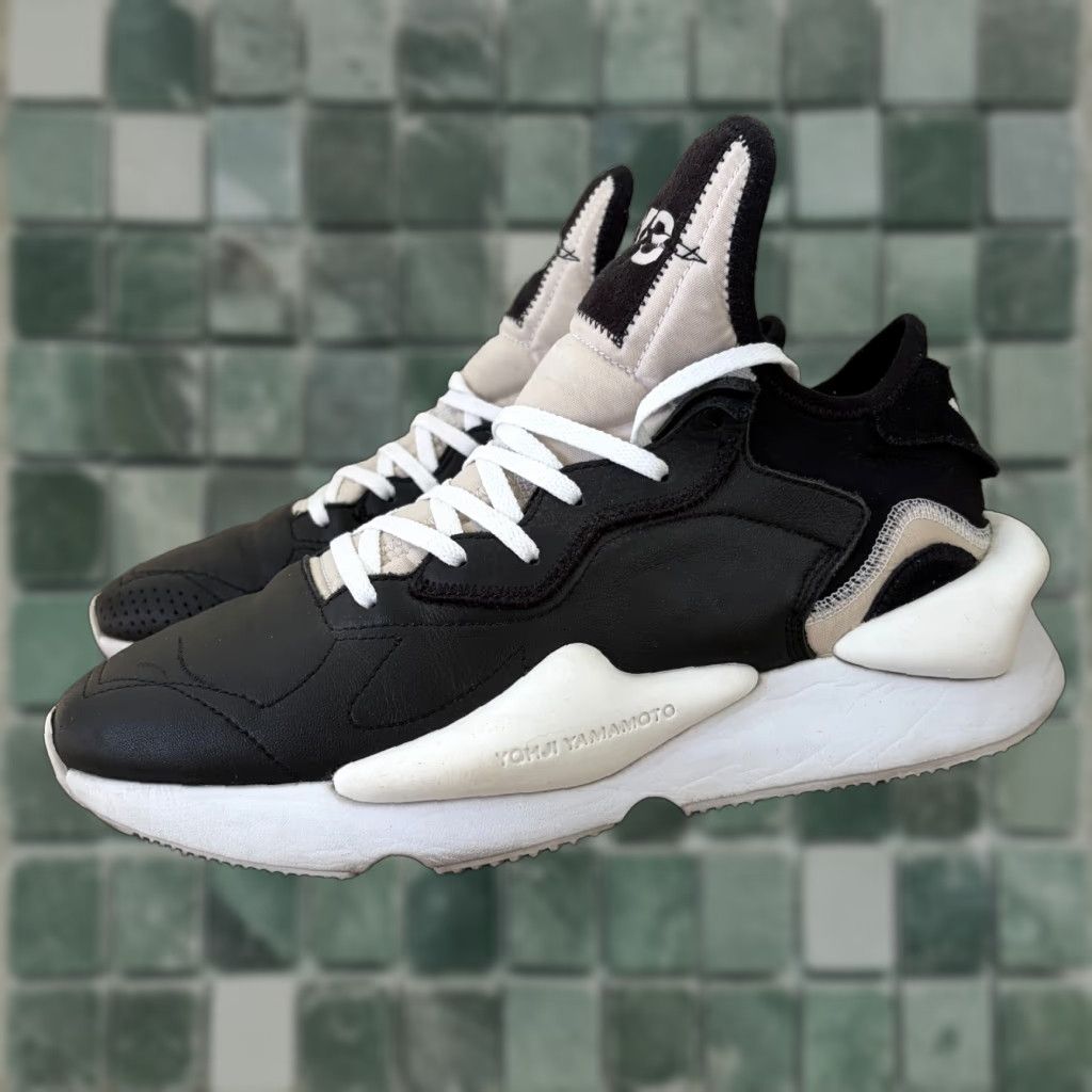 Adidas ADIDAS Y-3 Kaiwa Sneaker Black White Panda BC0908 Men US 10 Rare Shoes, Leather Upper, Rubber Outsole, Lace Up, Casual Activewear Size US 10 / EU 43 - 1 Thumbnail
