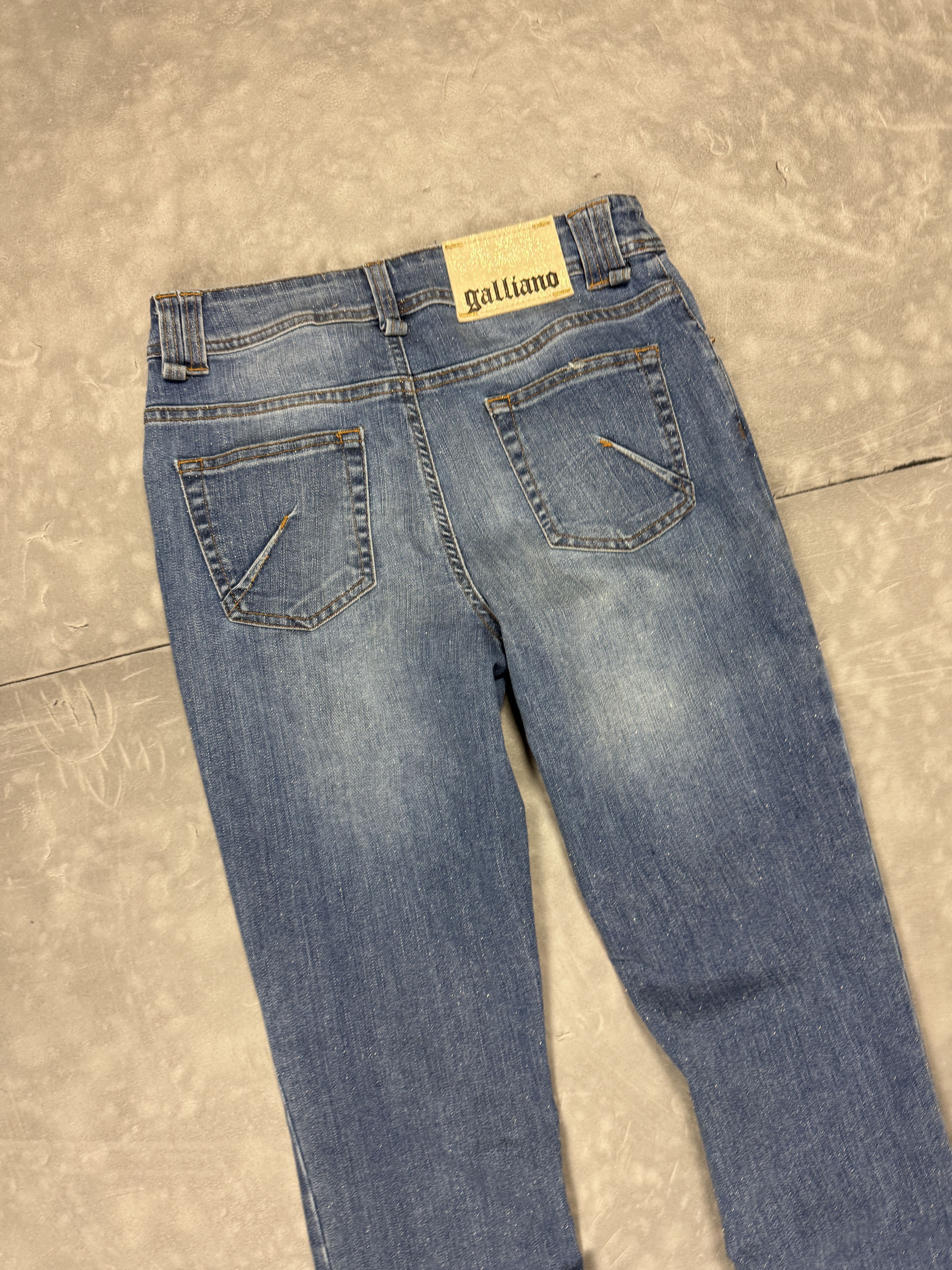 John Galliano × Vintage John Galliano denim jeans streetwear retro glitter y2k Size 28" / US 6 / IT 42 - 10 Thumbnail