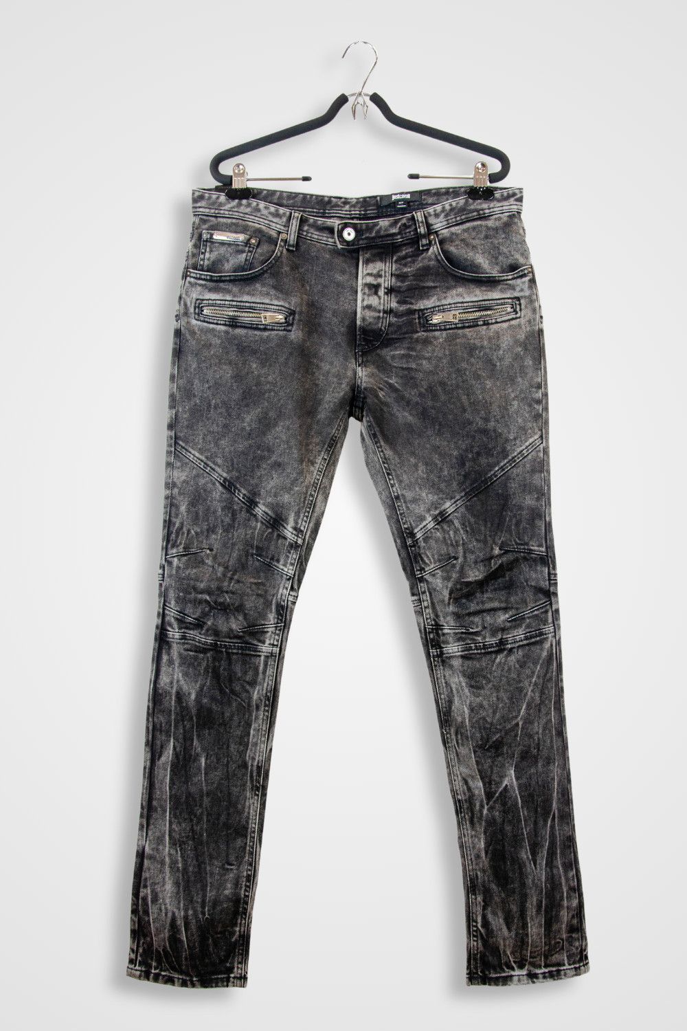 Just Cavalli Just Cavalli Biker Jeans Grey Wash – Size 52 Size US 36 / EU 52 - 1 Thumbnail