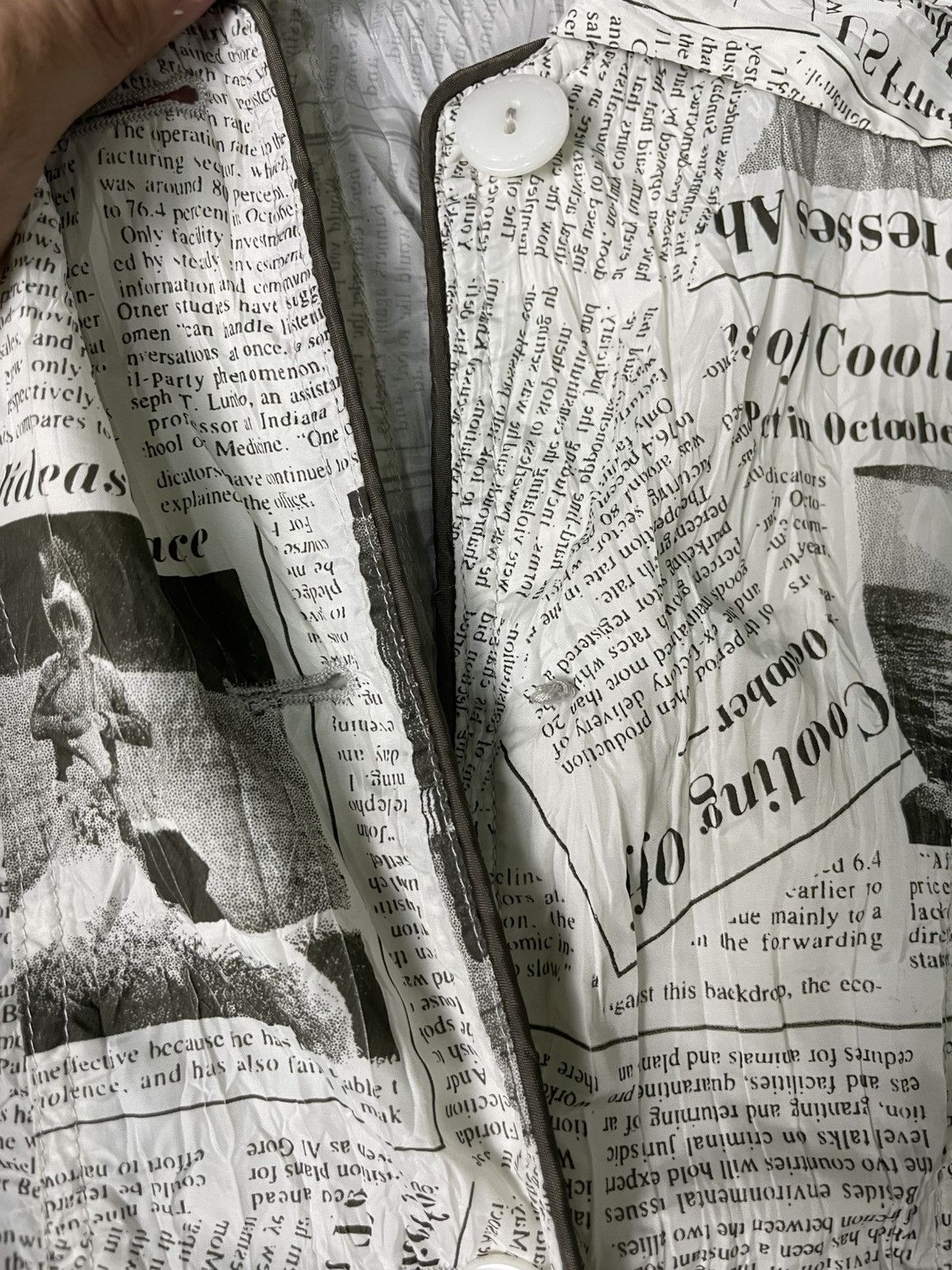 Designer × Japanese Brand × Vintage Ellaputa x Japanese Newspaper Patterned Jacket(42) Size US S / EU 44-46 / 1 - 6 Thumbnail