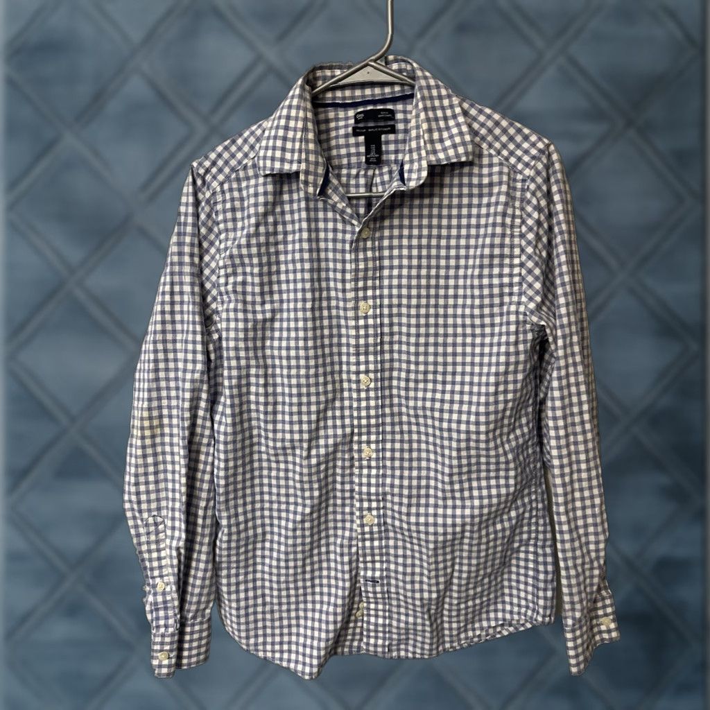 Gap Gap Button-Up Shirt Mens Size Small Blue Gingham Check Slim Fit Long Sleeve Size US S / EU 44-46 / 1 - 1 Thumbnail