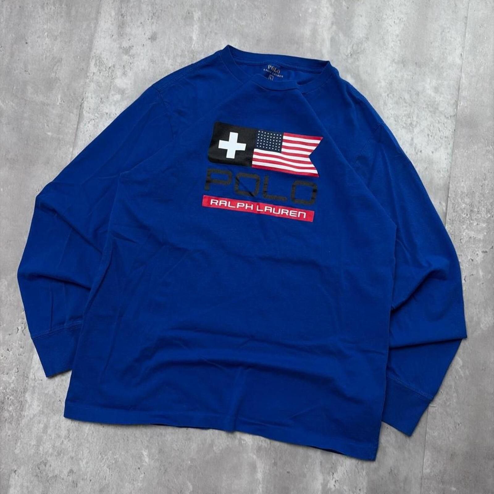 Polo Ralph Lauren Y2K Navy Polo Ralph Lauren USA Flag Long Sleeve Shirt Size US S / EU 44-46 / 1 - 2 Thumbnail