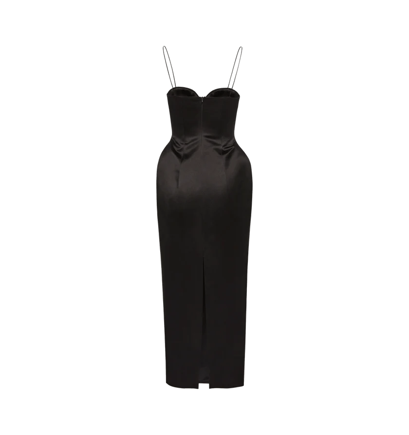 Magda Butrym o1h1sh11225 Sweetheart Midi Dress in Black Size S / US 4 / IT 40 - 2 Thumbnail