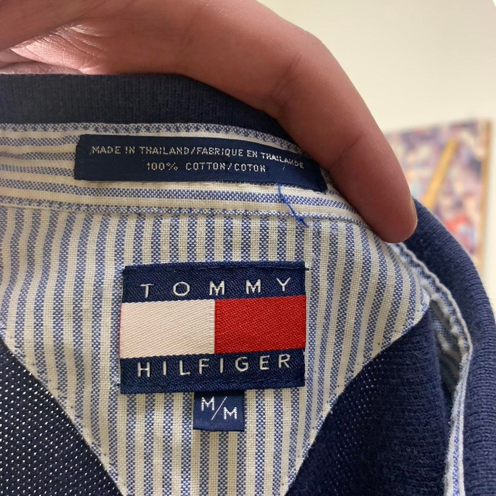 Tommy Hilfiger × Vintage Vintage 90s Tommy Hilfiger Blue Polo Shirt Size US M / EU 48-50 / 2 - 5 Thumbnail