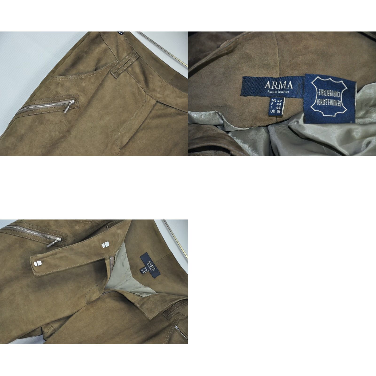 Vintage Arma Leather Pants Women's Wide-Leg US 12 / UK 16 Brown Vintage? No, Very Good Leather Pants Arma Size 34" / US 12 / IT 48 - 8 Thumbnail