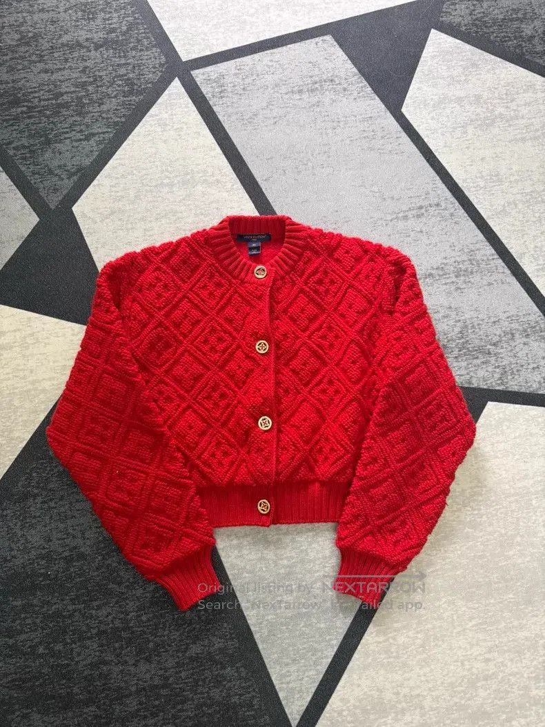 Louis Vuitton Louis Vuitton Full-print red embossed knitted jacket Size XS / US 0-2 / IT 36-38 - 1 Thumbnail