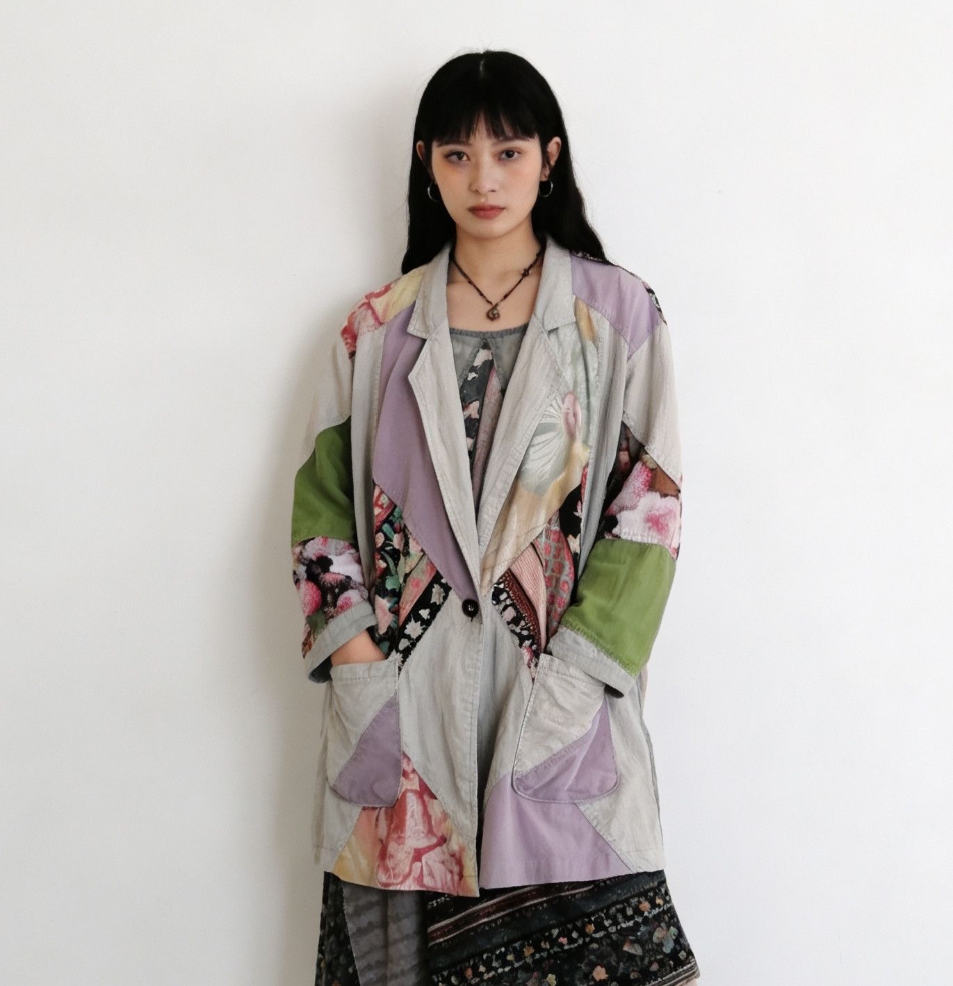 Japanese Brand VTG Bohemian Patchwork Linen Blend Oversized Blazer Jacket Size XL / US 12-14 / IT 48-50 - 3 Thumbnail