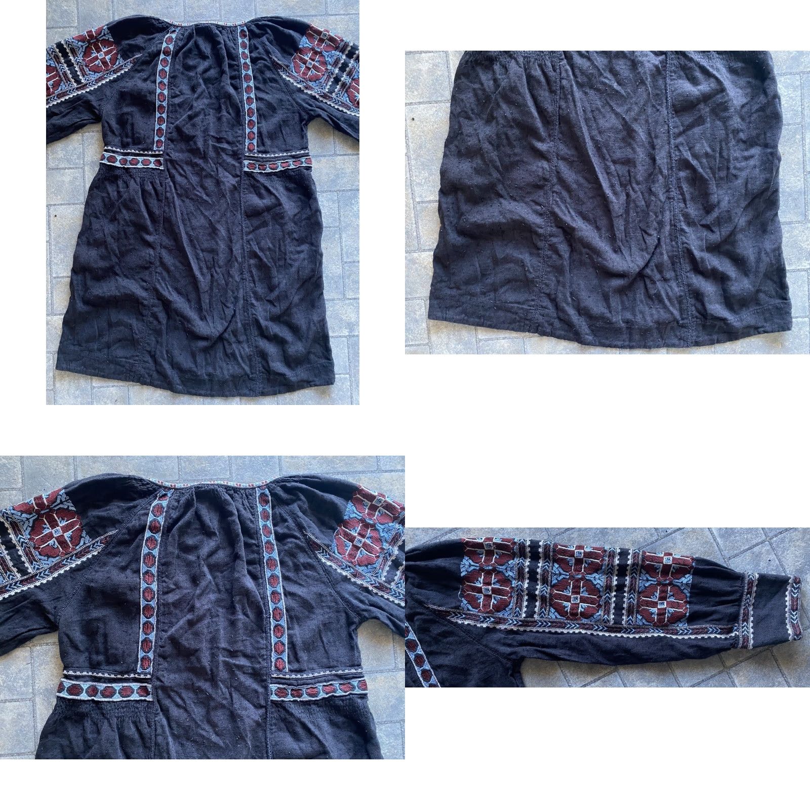Free People VINTAGE Free People All My Life Embroidered Mini Tunic Dress V Neck Size XS Boho Women’s Size XS / US 0-2 / IT 36-38 - 9 Thumbnail